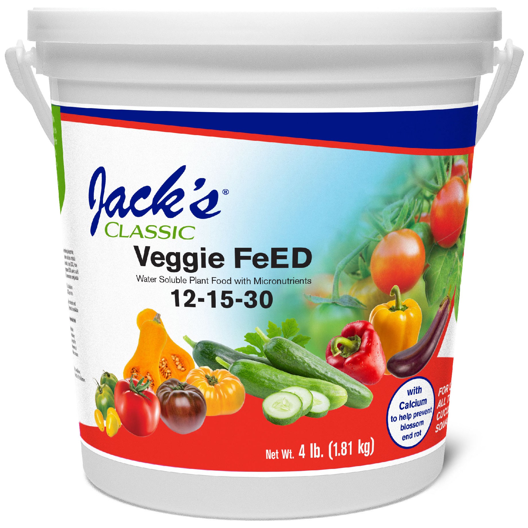 Jacks Classic 4# Veggie FeED 12-15-30 — priced per each; minimum 6; multiples of 6