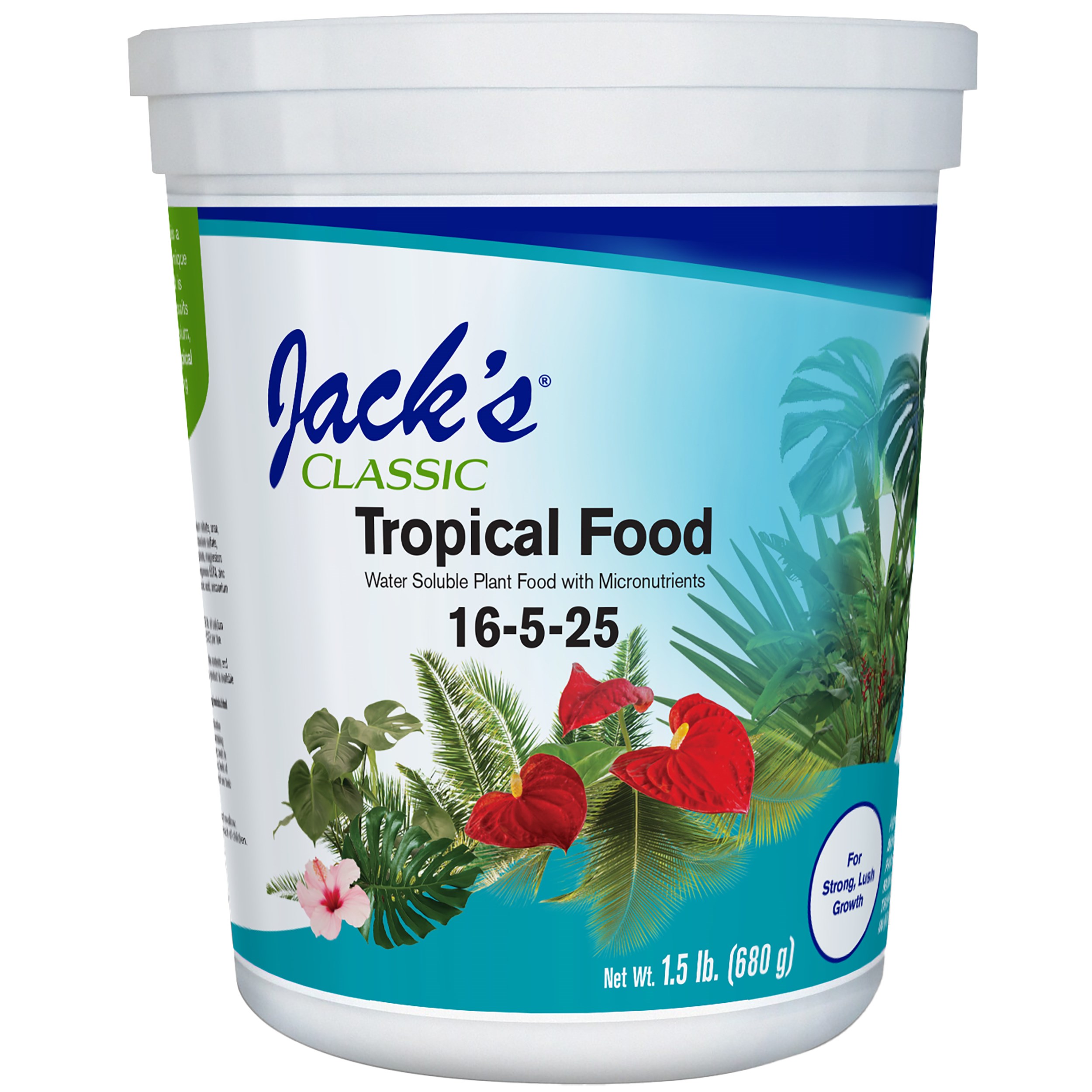 Jacks Classic 1.5# Tropical Food 16-5-25 — priced per each; minimum 12; multiples of 12