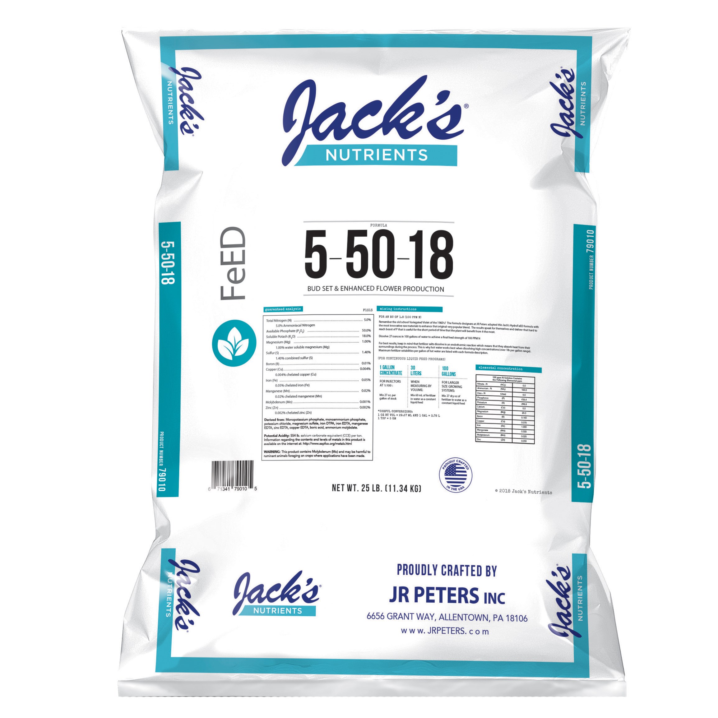 Jacks 5-50-18 UltraViolet 25Lb — Single Unit