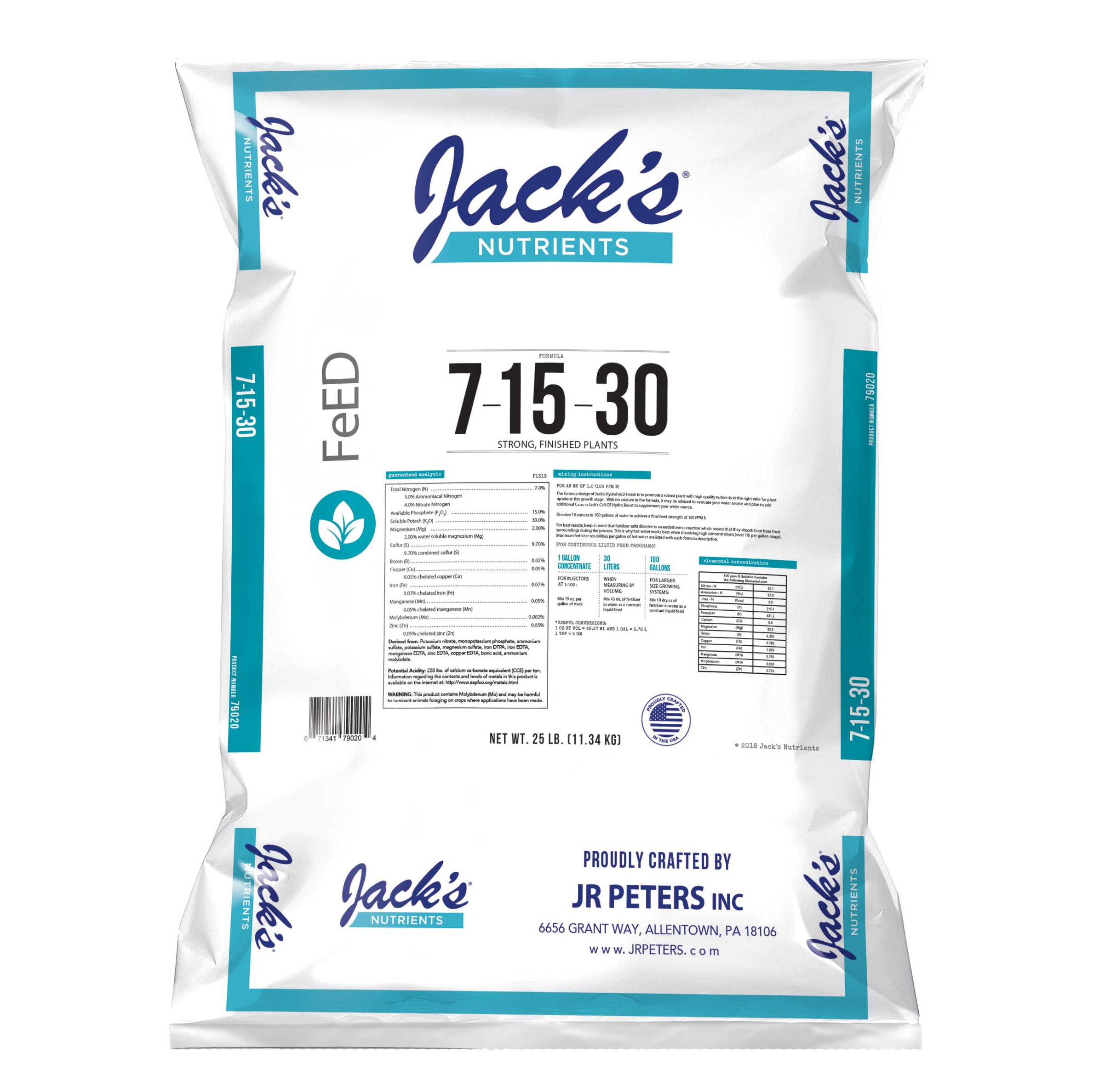 Jacks 7-15-30 Finish 25Lb — Single Unit