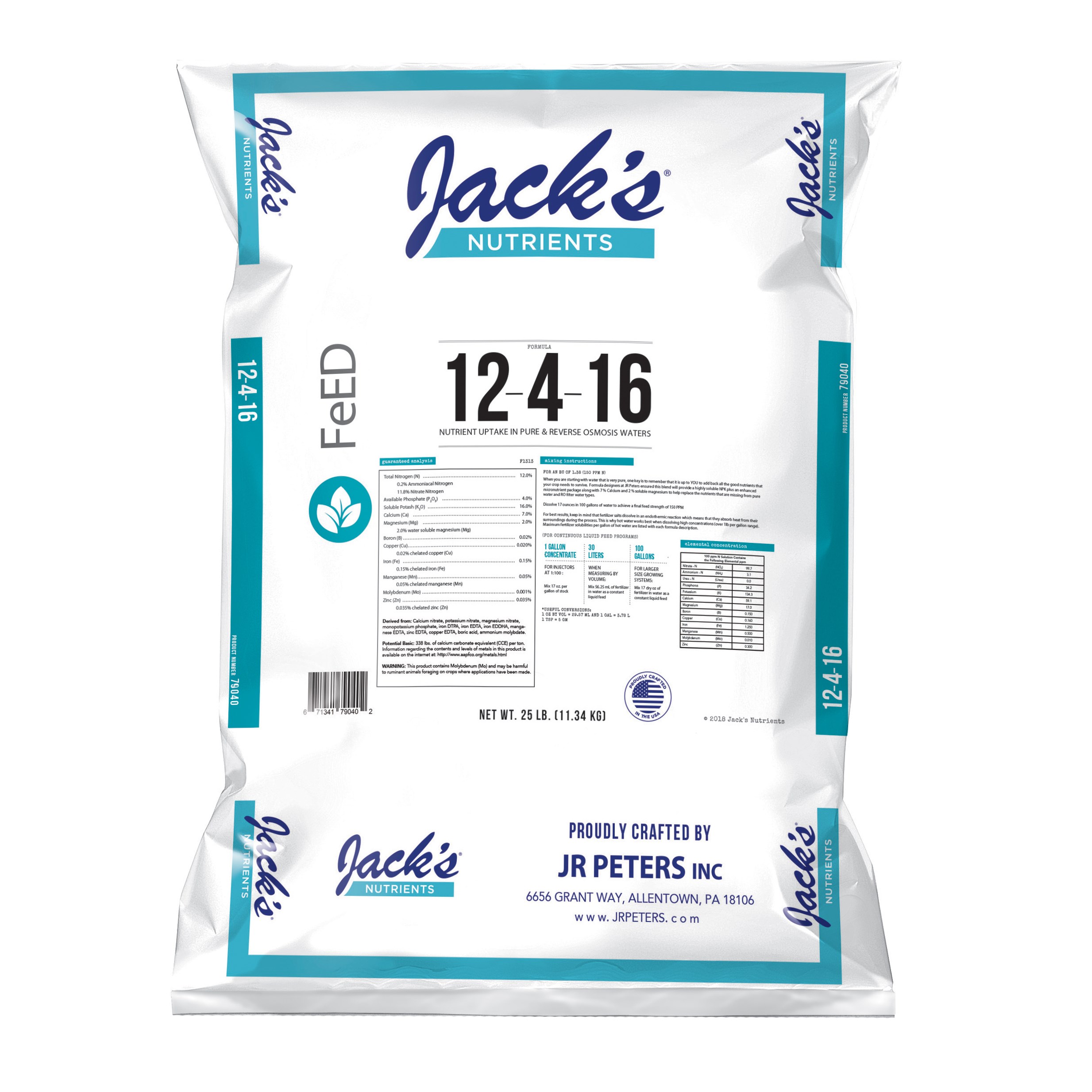 Jacks 12-4-16 RO Pure Water 25Lb — Single Unit