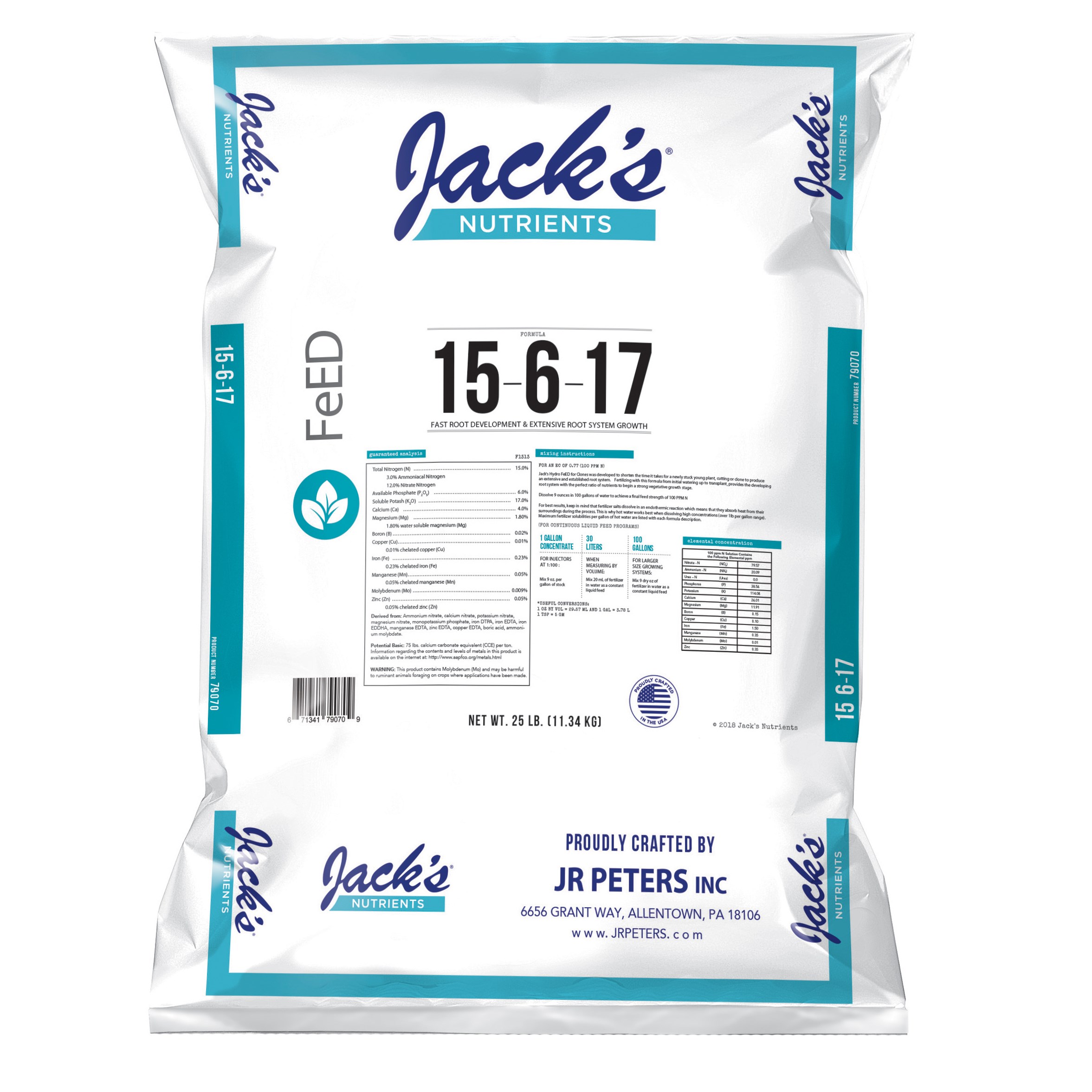 Jacks 15-6-17 Clone Starter 25Lb — Single Unit
