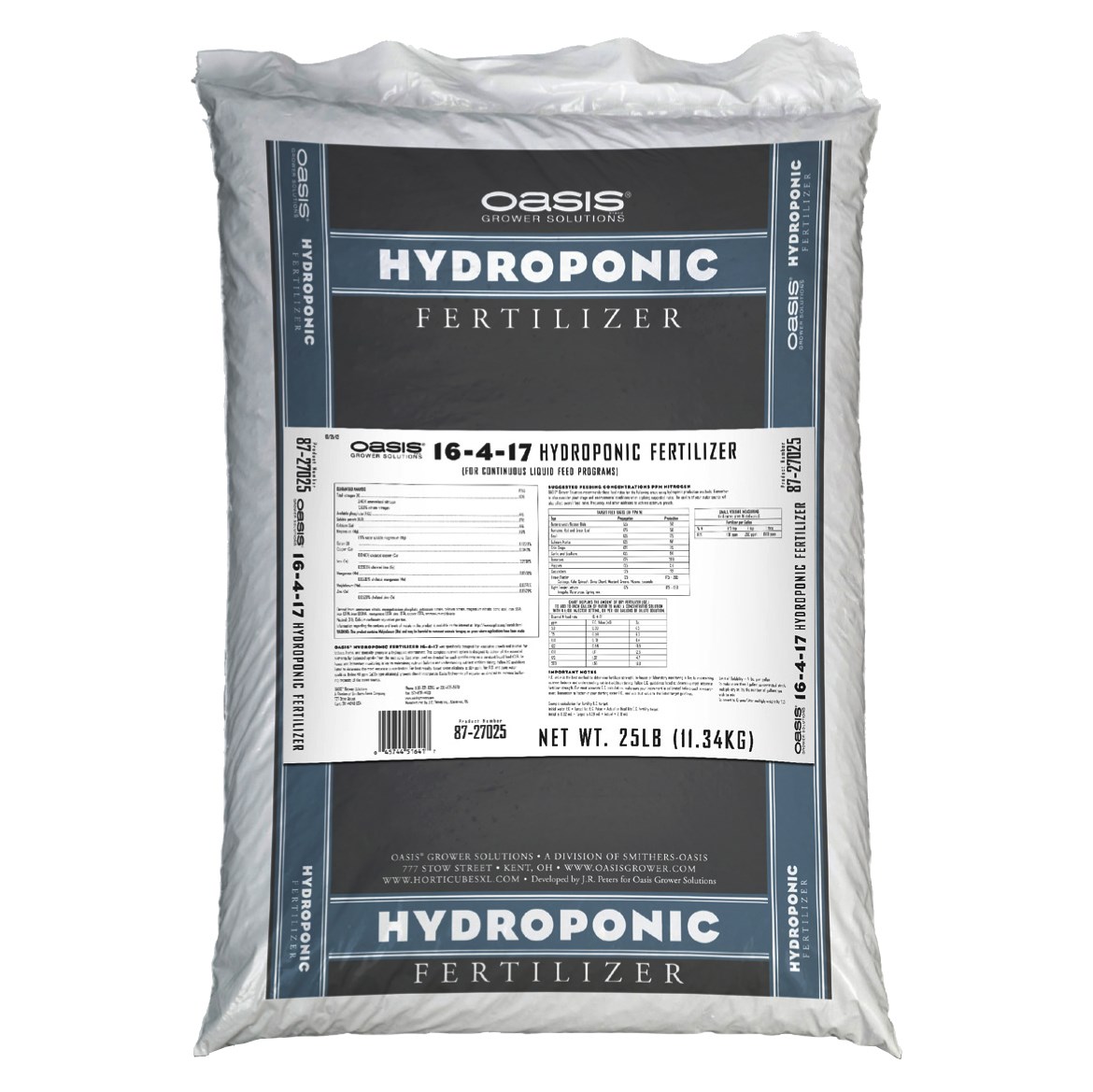 Jacks Prof Oasis Hydroponic 16-4-17 25Lb — Single Unit