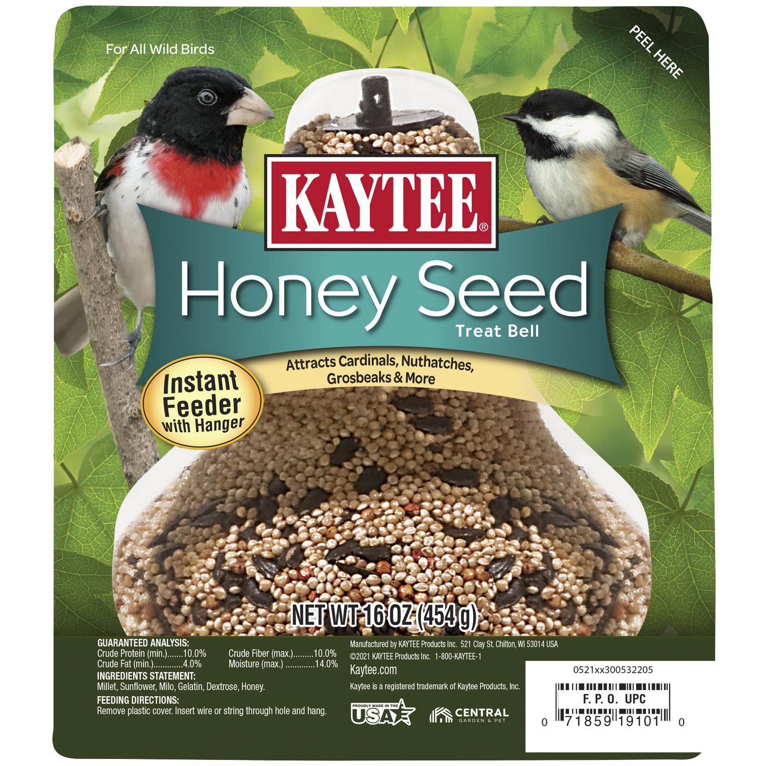 Kaytee 1# Honey Mixed Seed Bell — priced per each; minimum 6; multiples of 6