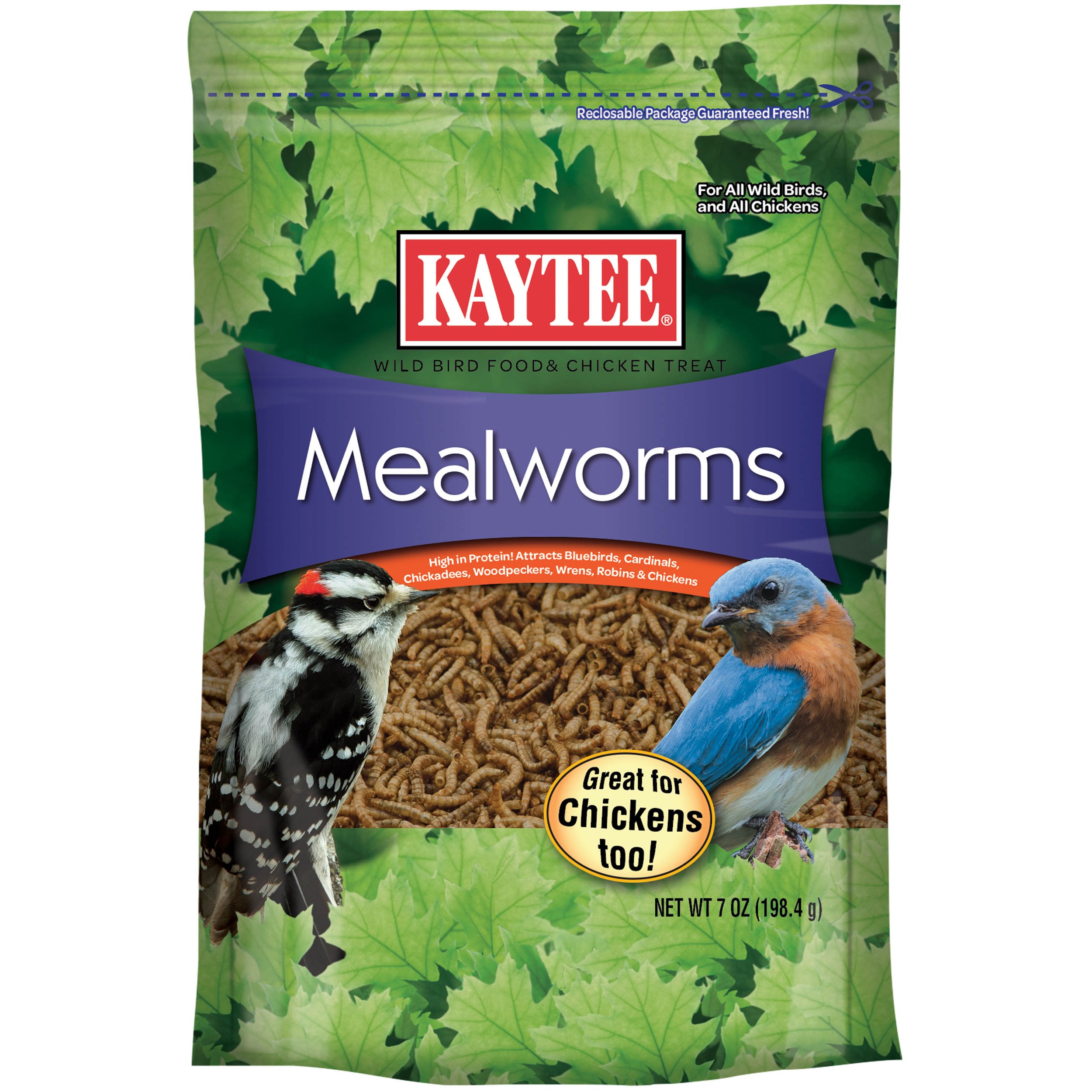 Kaytee 7oz Mealworm Food Pouch for Wild Birds — priced per each; minimum 6; multiples of 6