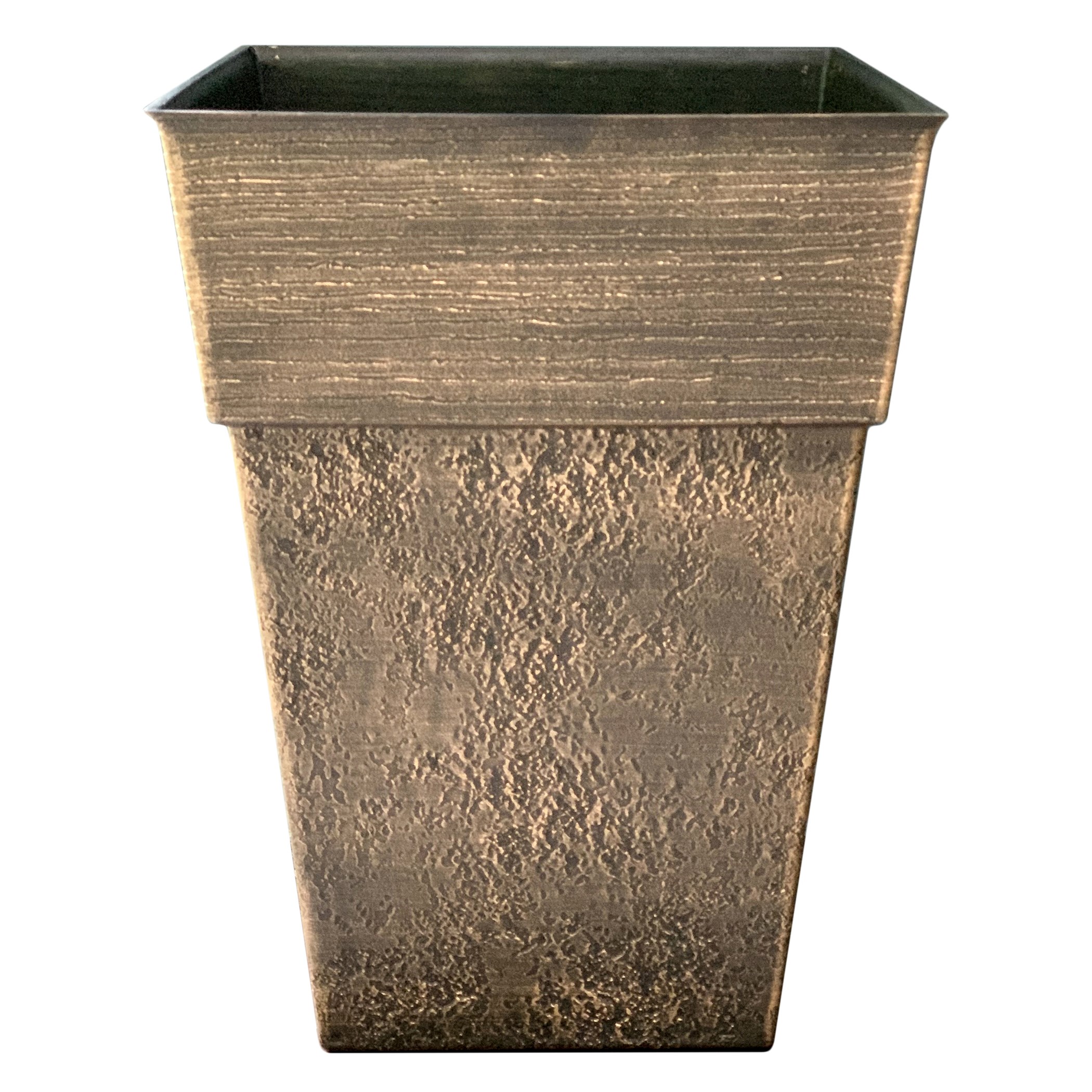 HC 13" Avino Square Planter Celtic Bronze Listo — priced per each; minimum 6; multiples of 6