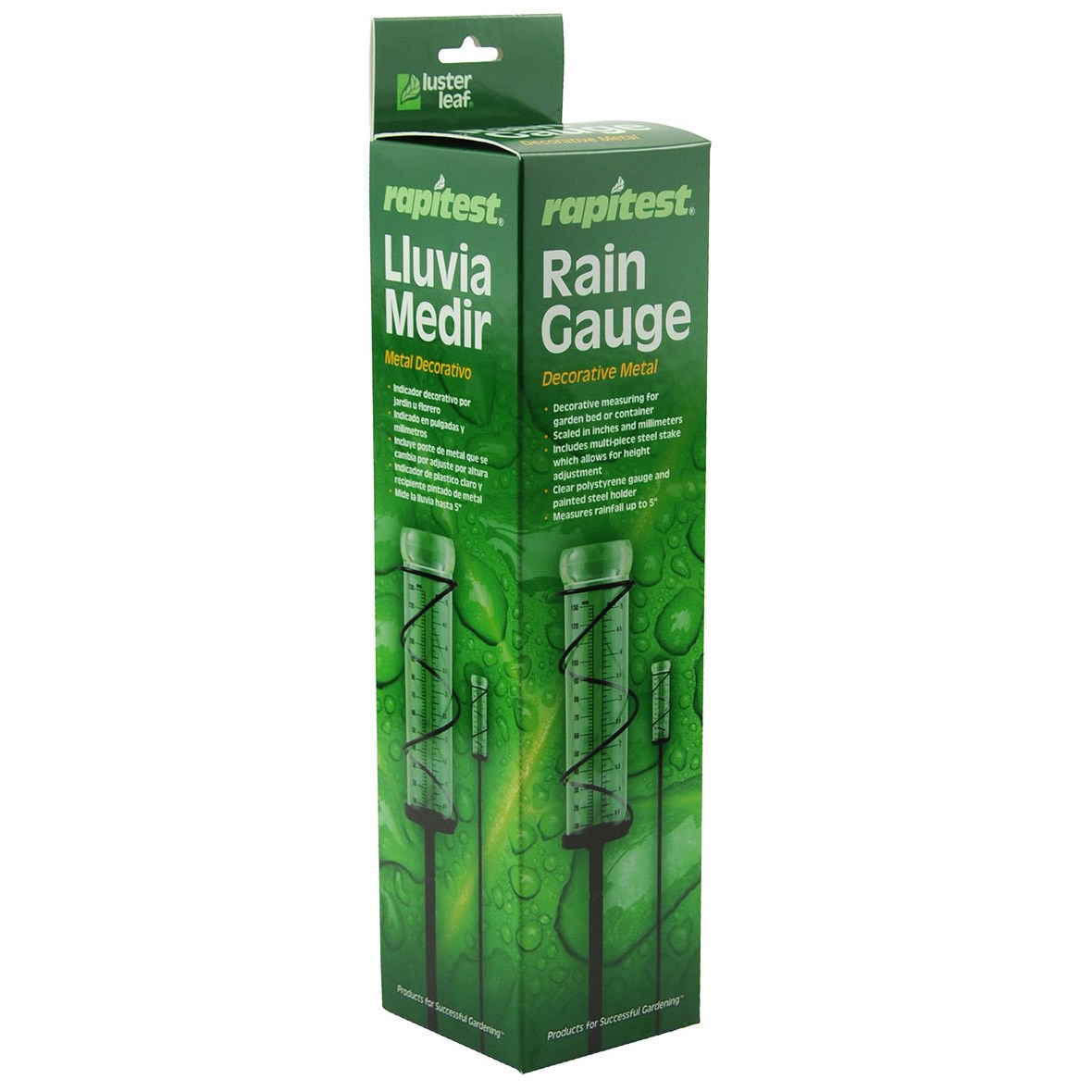 Luster Leaf Rain Gauge Spiral Metal W/ Stake — priced per each; minimum 6; multiples of 6