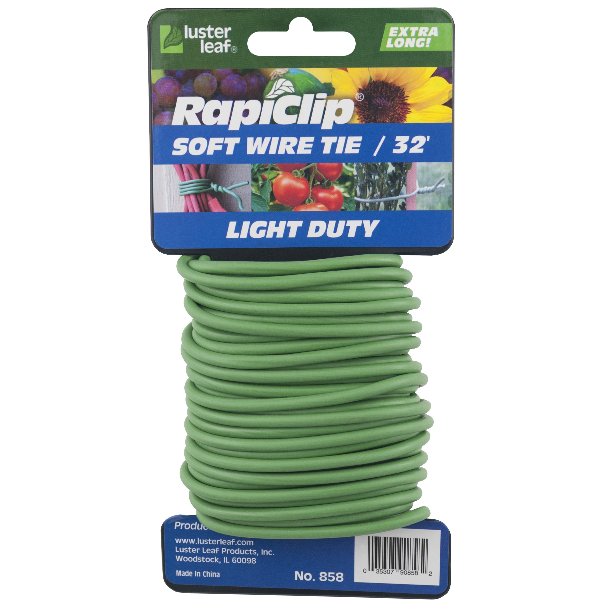 Luster Leaf 32' Light Duty Soft Wire Tie Green — priced per each; minimum 12; multiples of 12