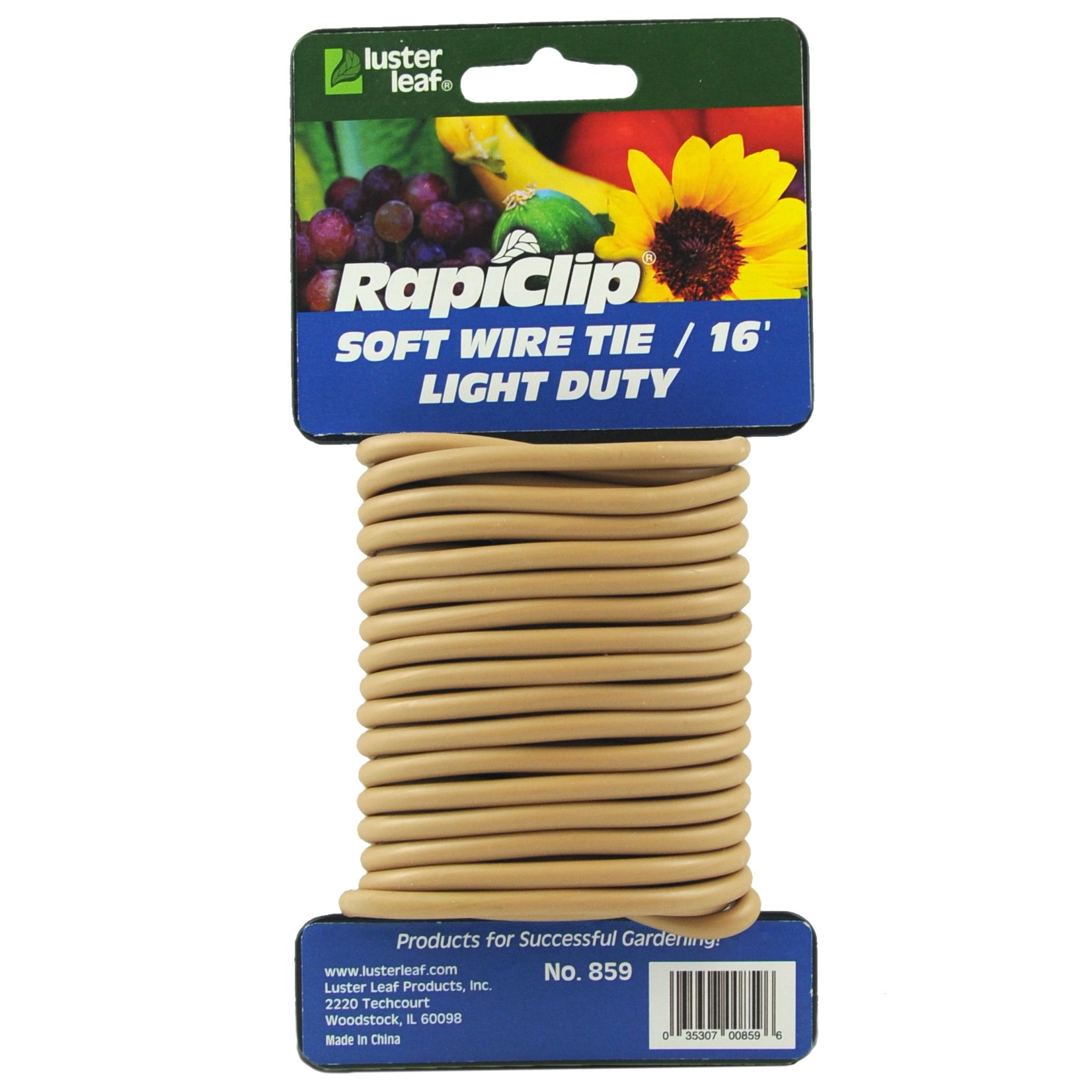 Luster Leaf 16' Light Duty Soft Wire Tie Brown — priced per each; minimum 12; multiples of 12