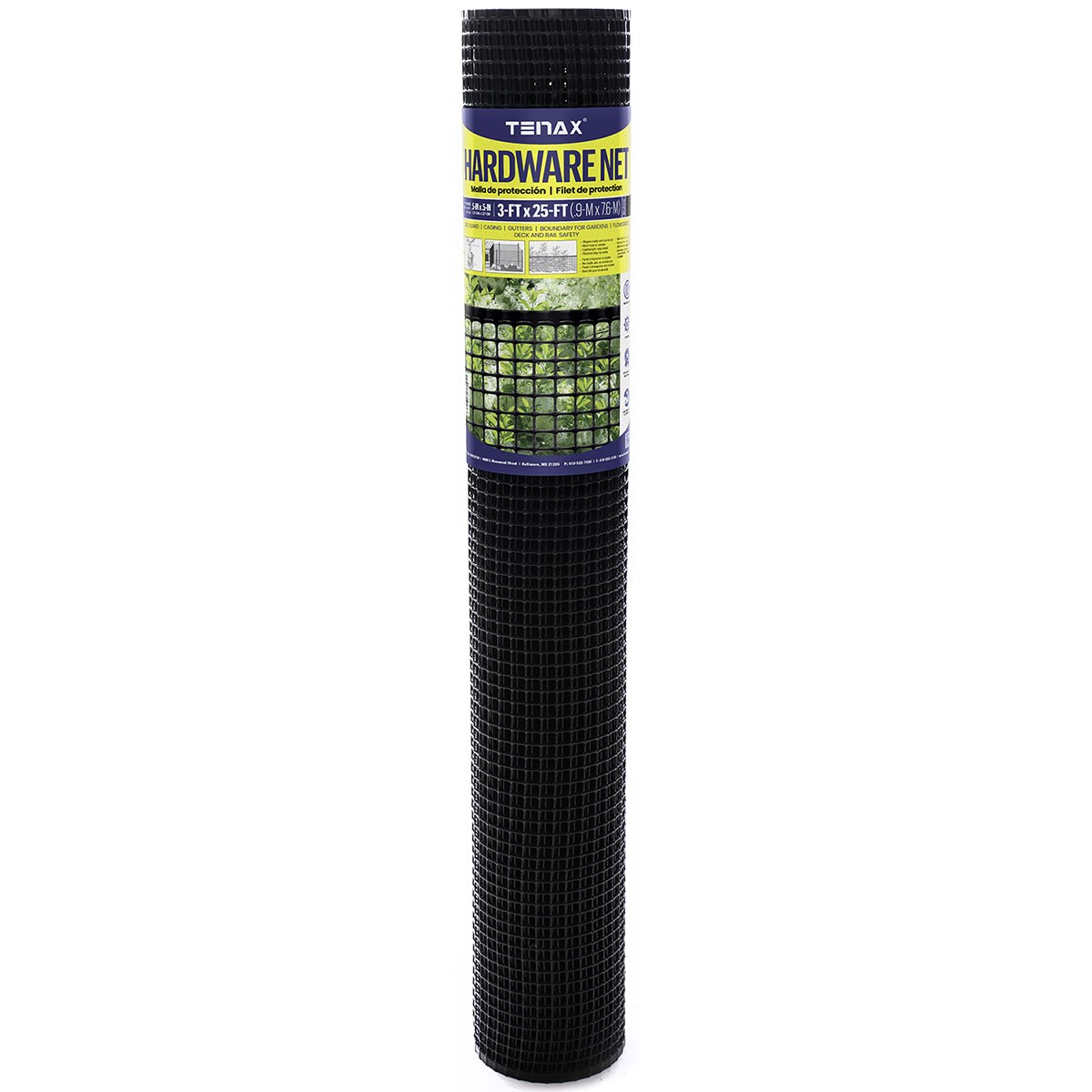 Tenax 3'x25' Hardware Net Black — priced per each; minimum 9; multiples of 9
