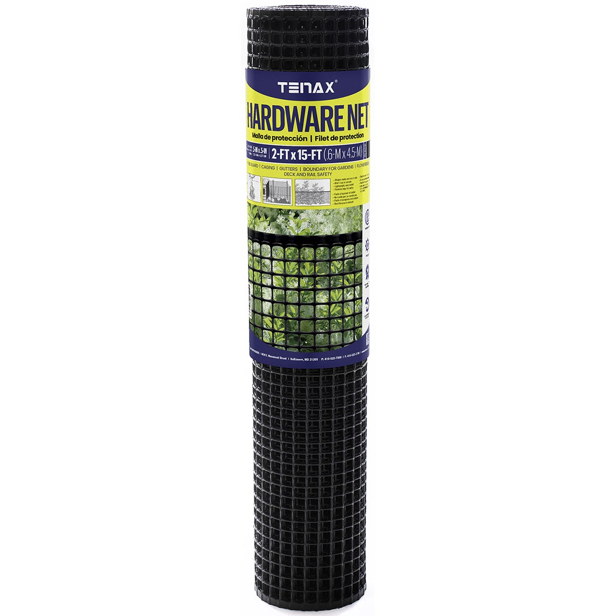 Tenax 2'x15' Hardware Net Black — priced per each; minimum 12; multiples of 12