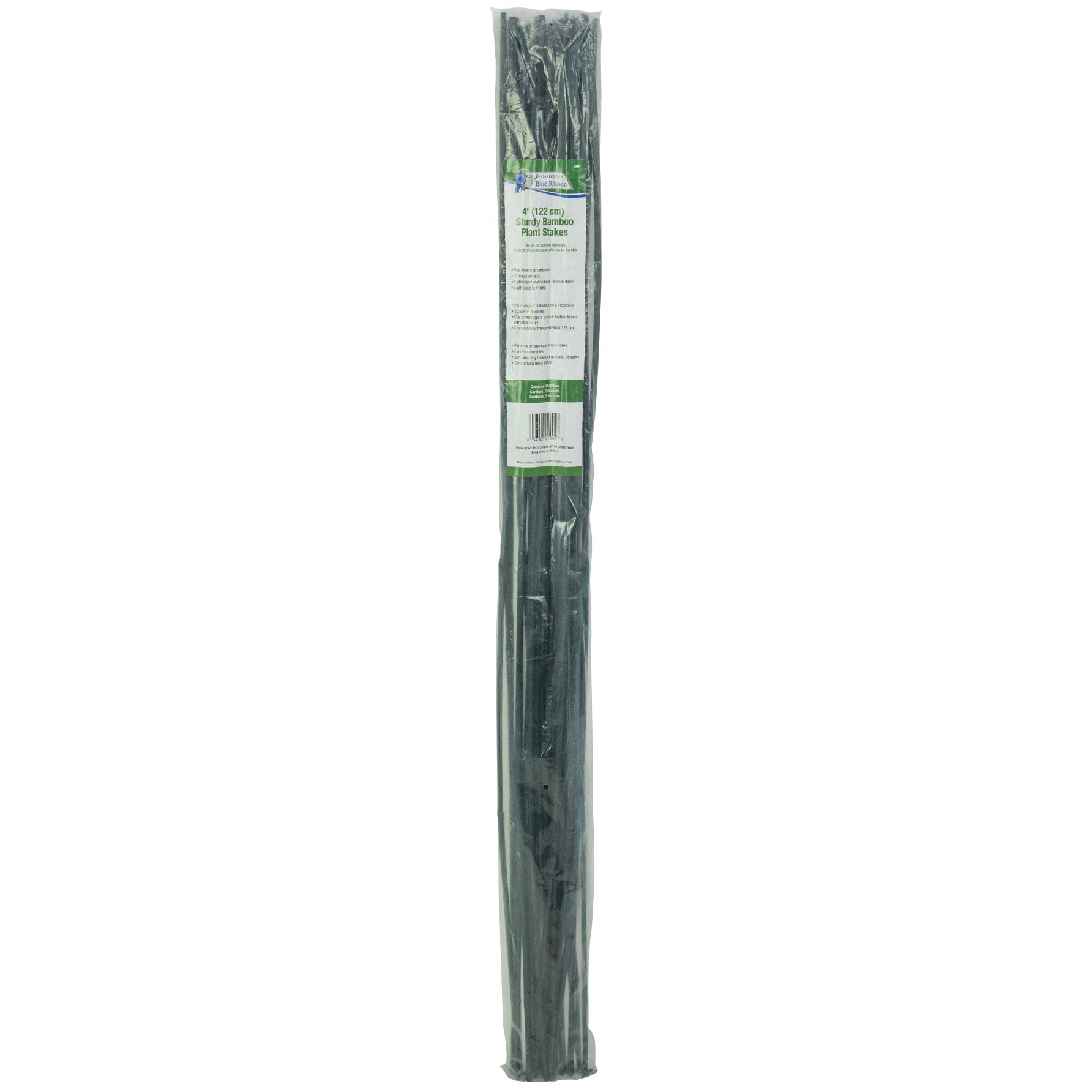 Gardener's Blue Ribbon 25pk 4' Bamboo 6-8mm Green