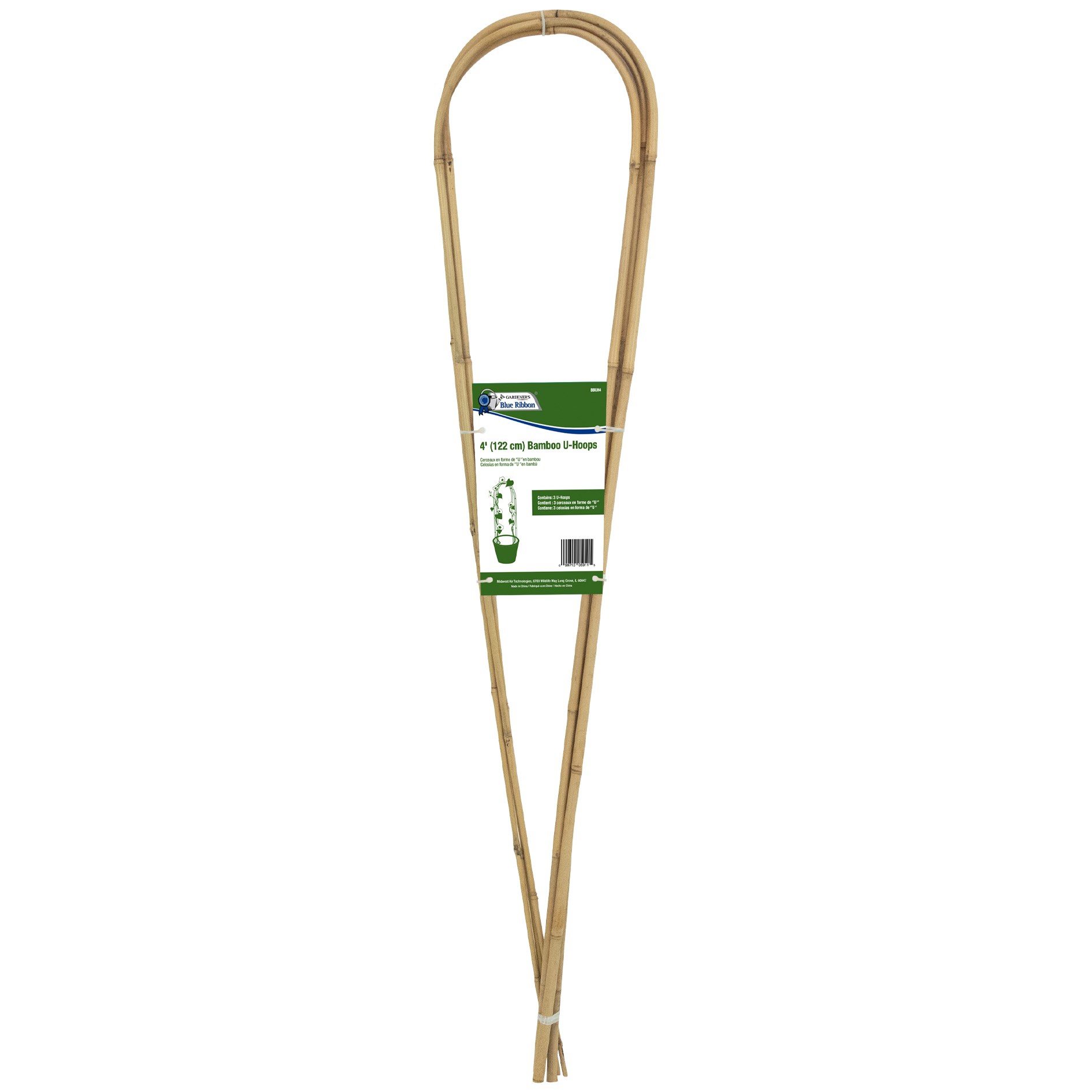 Gardener's Blue Ribbon 3pk 4' Bamboo U-Hoop 8-10mm