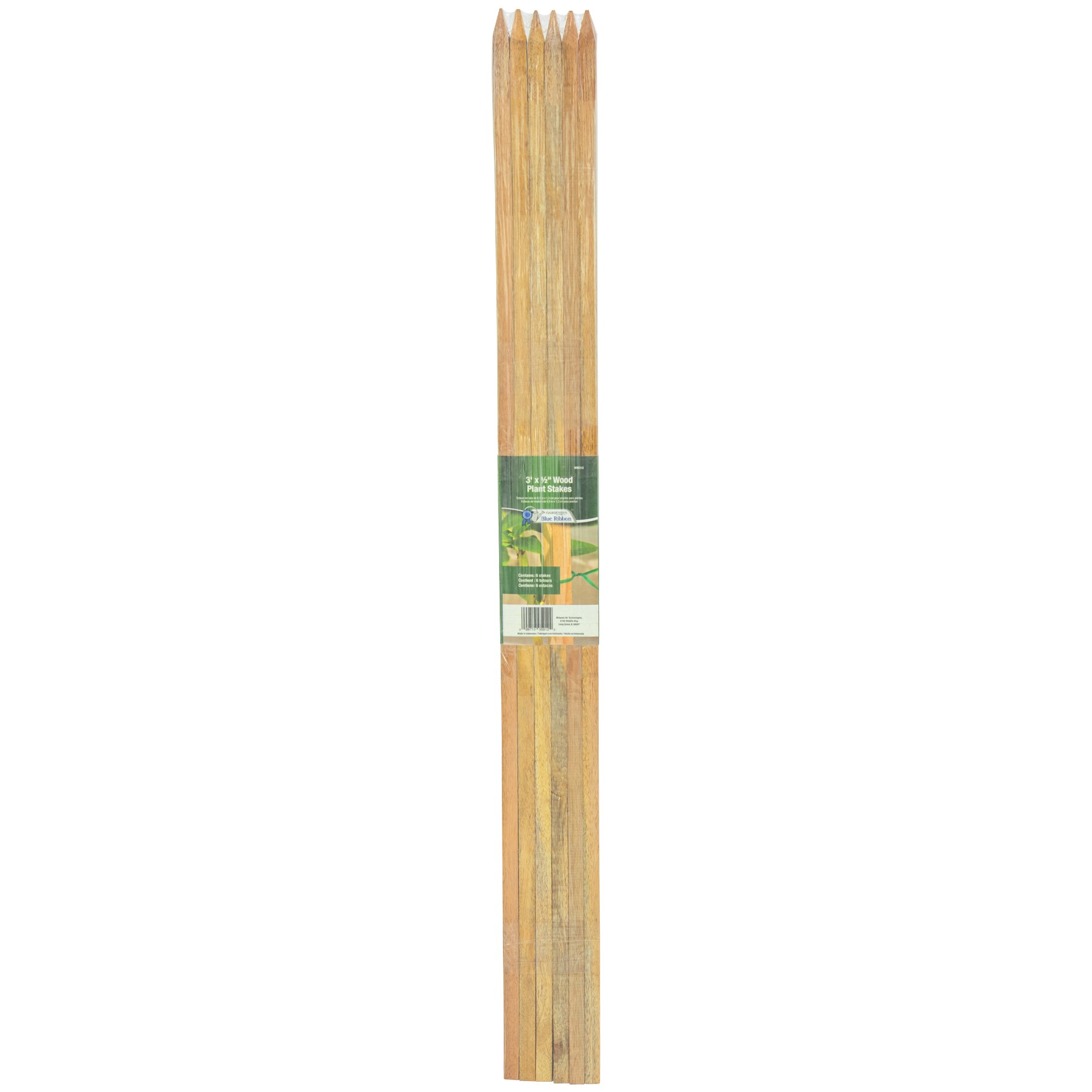 Gardener's Blue Ribbon 6pk 3'x1/2" Wood Stake