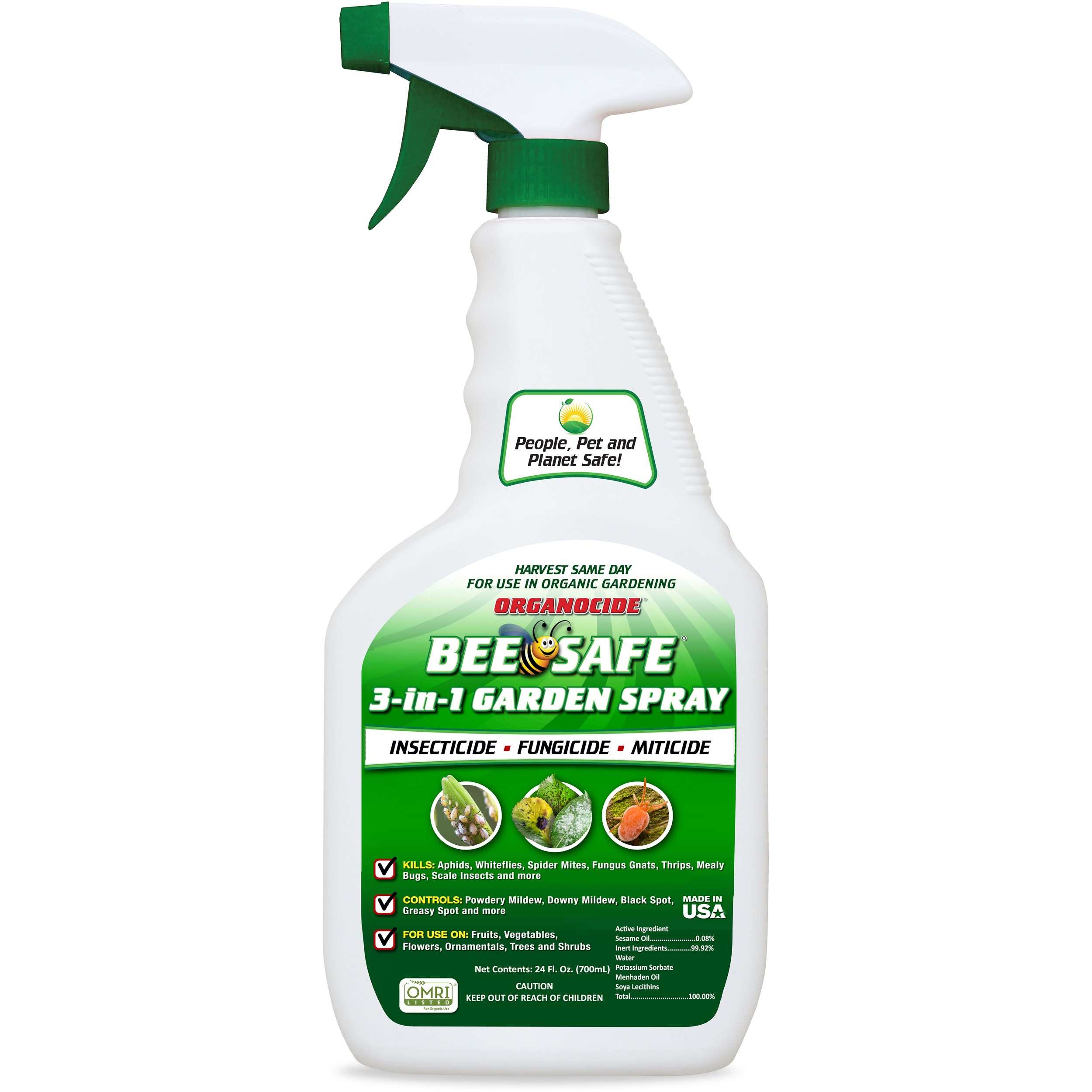 Organocide 24oz Bee Safe 3-in-1 Garden Spray Ready to Use — priced per each; minimum 12; multiples of 12