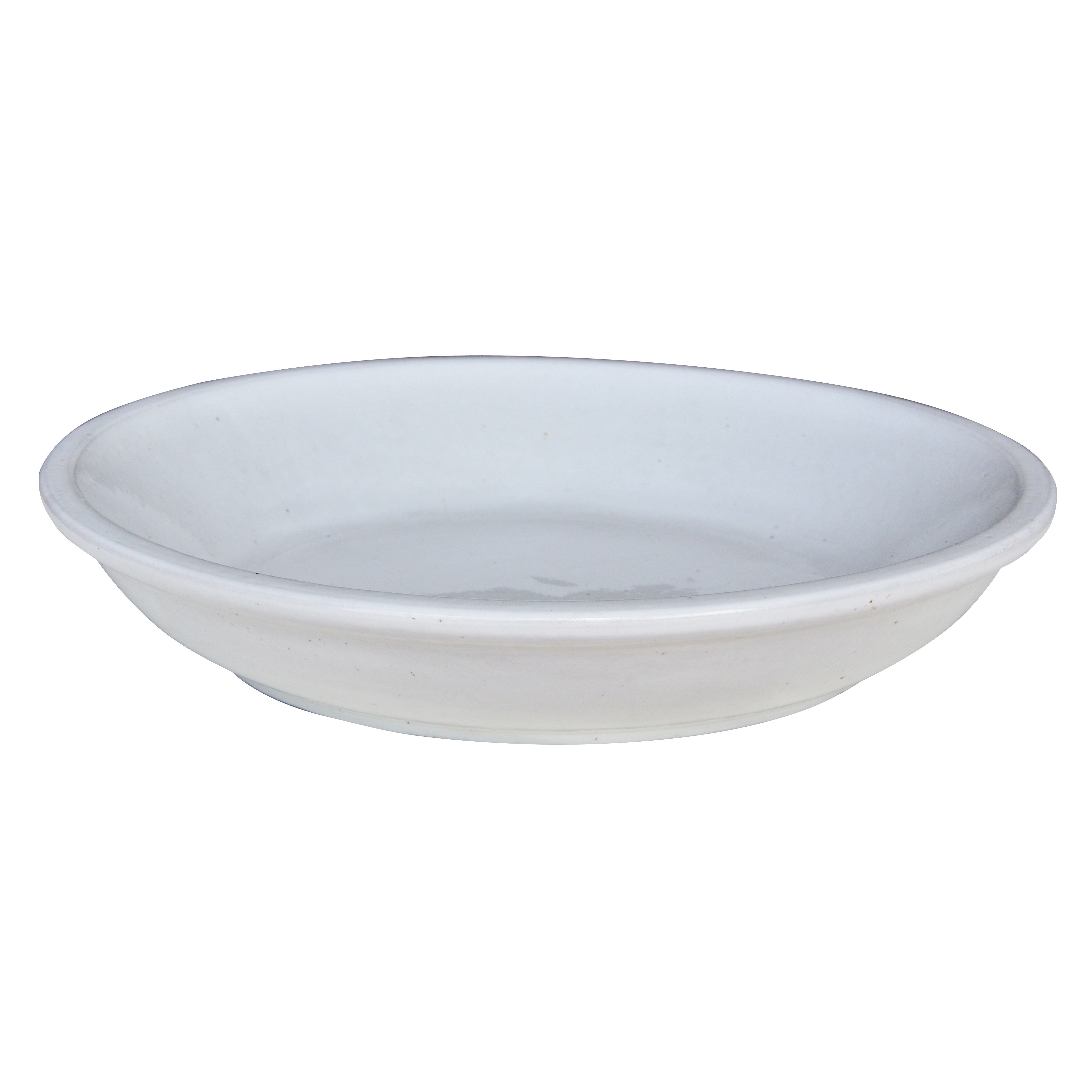 Michael Carr 11.8" Flared Round Saucer White — priced per each; minimum 5; multiples of 5