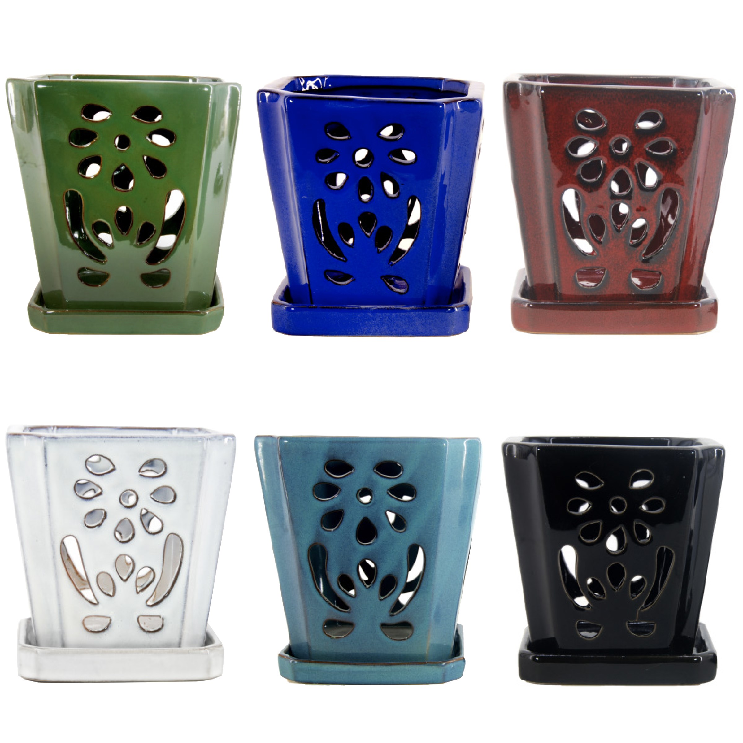 MCarr 12pc Floral Orchid Pot Mixed Asst