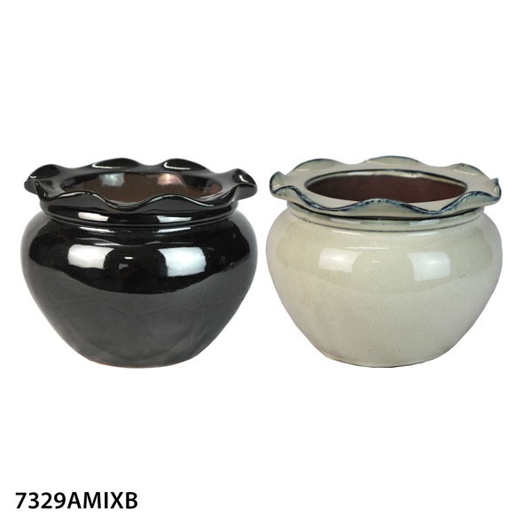 MCarr 4pc Self Watering Scallop Pot Mixed Asst