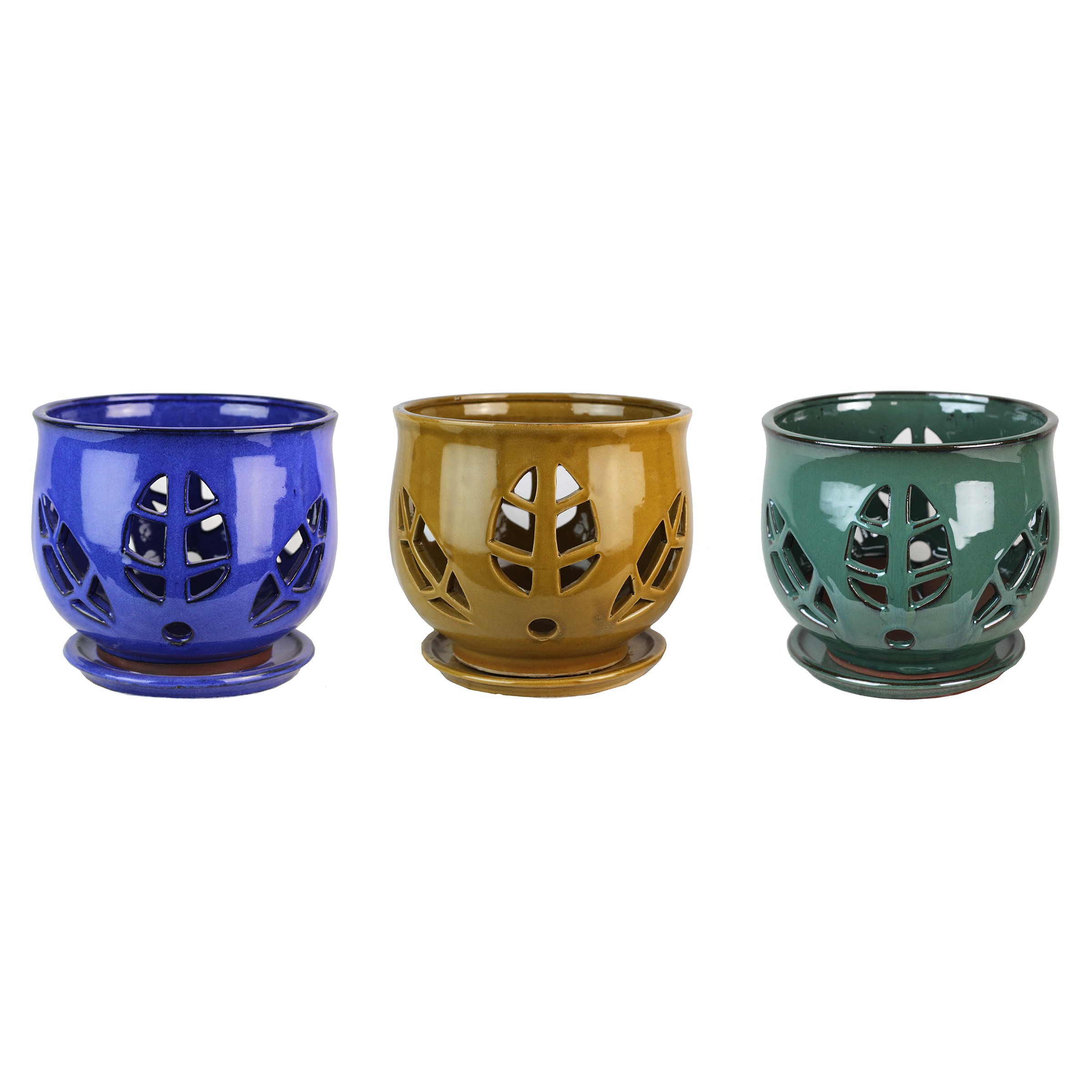 MCarr 4pc 9.5" Tulip Leaf Pot Set Orchid
