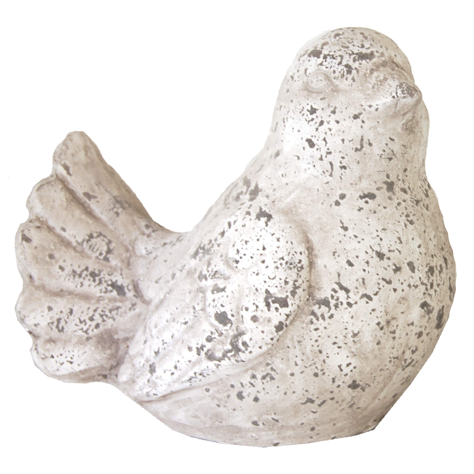 MCarr 8.1" Bird W/Tail Feathers Antique White — priced per each; minimum 6; multiples of 6