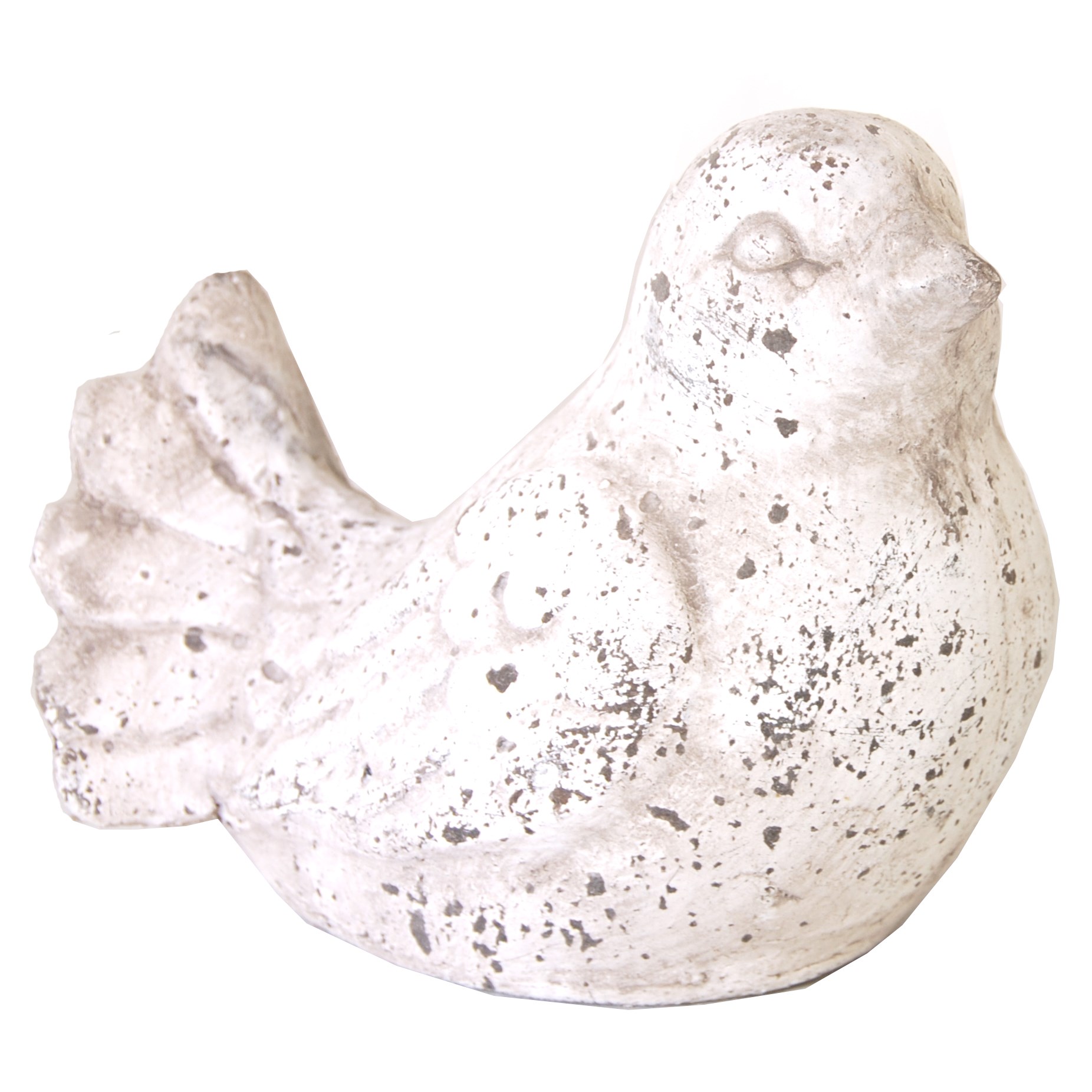MCarr 5.9" Bird W/Tail Feathers Antique White — priced per each; minimum 8; multiples of 8
