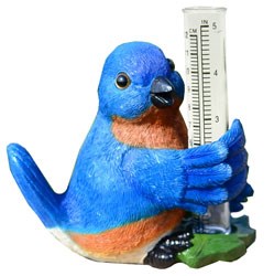 MCarr Blue Bird Rain Gauge Polyresin — priced per each; minimum 8; multiples of 8