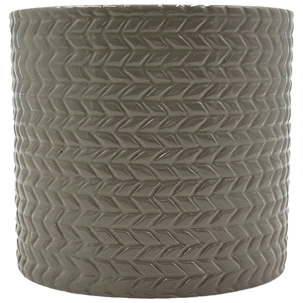MCarr 5.1"x5.1"x4.7" Ceramic Pot with Glossy Glaze Grey — priced per each; minimum 12; multiples of 12