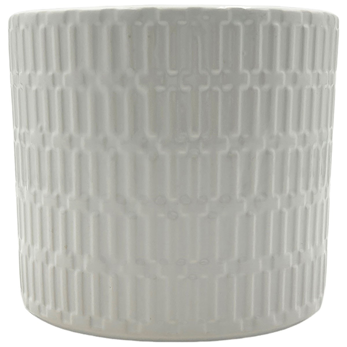 MCarr 5.39"x5.39"x4.72" Ceramic Pot with Glossy Glaze Finish Off White — priced per each; minimum 9; multiples of 9