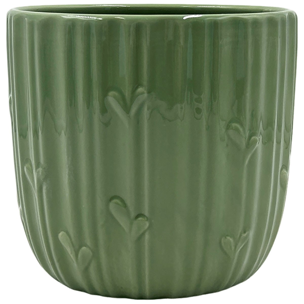 MCarr 6"x6"x5.5" Ceramic Pot with Glossy Glaze Finish Green — priced per each; minimum 6; multiples of 6