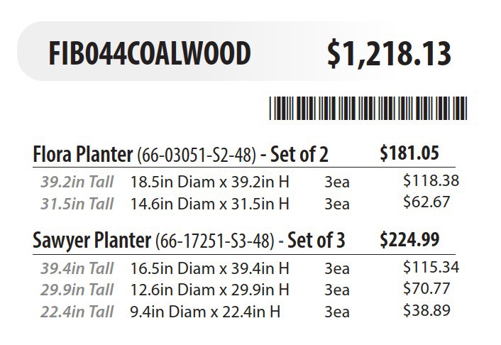 MCarr 15pc Ficonstone Wood Texture Mix Planter Pallet Coal - Image 2