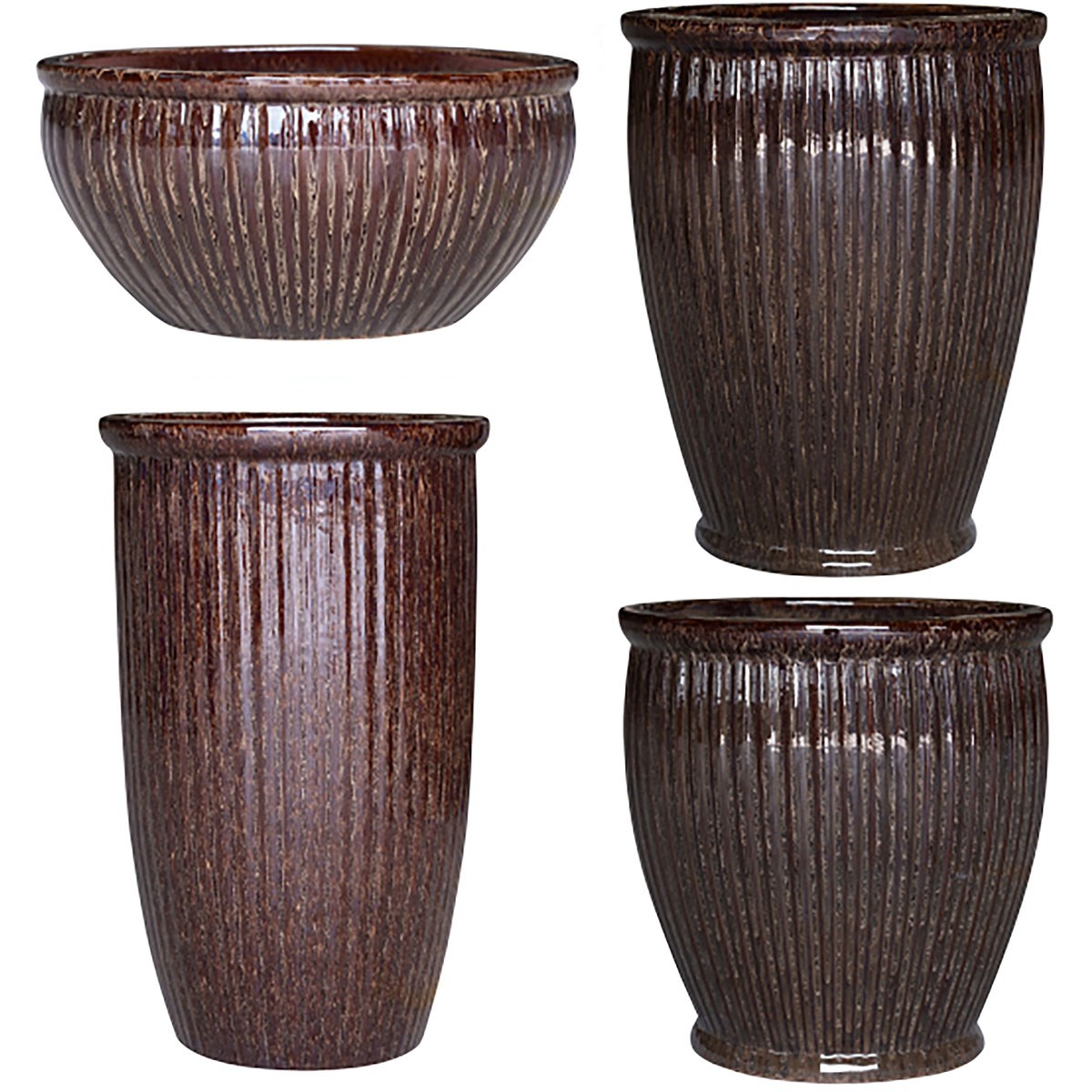 MCarr 26pc Glazed Mixed Planter Pallet Assortment Falling Brown