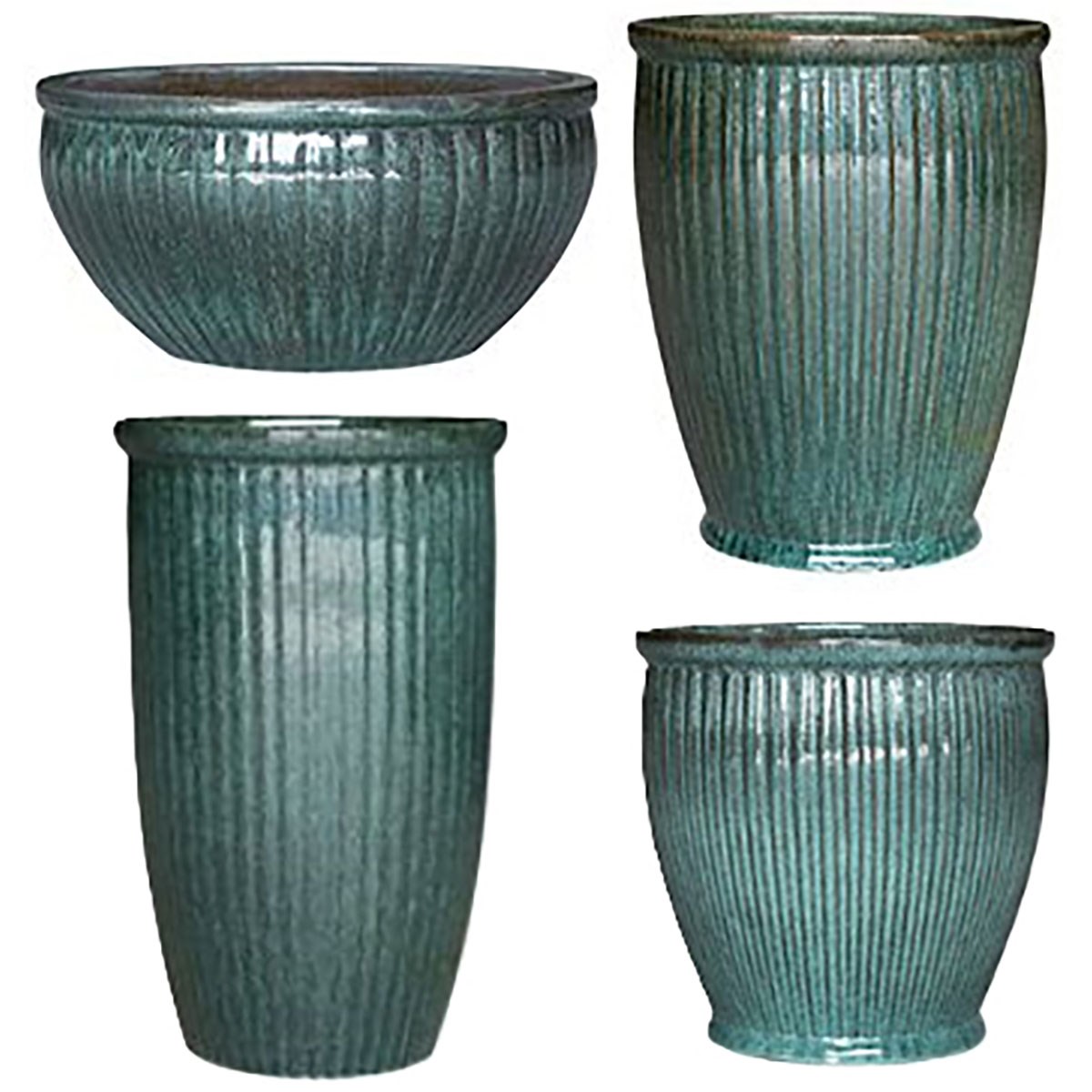 MCarr 26pc Glazed Mixed Planter Pallet Assortment Falling Green