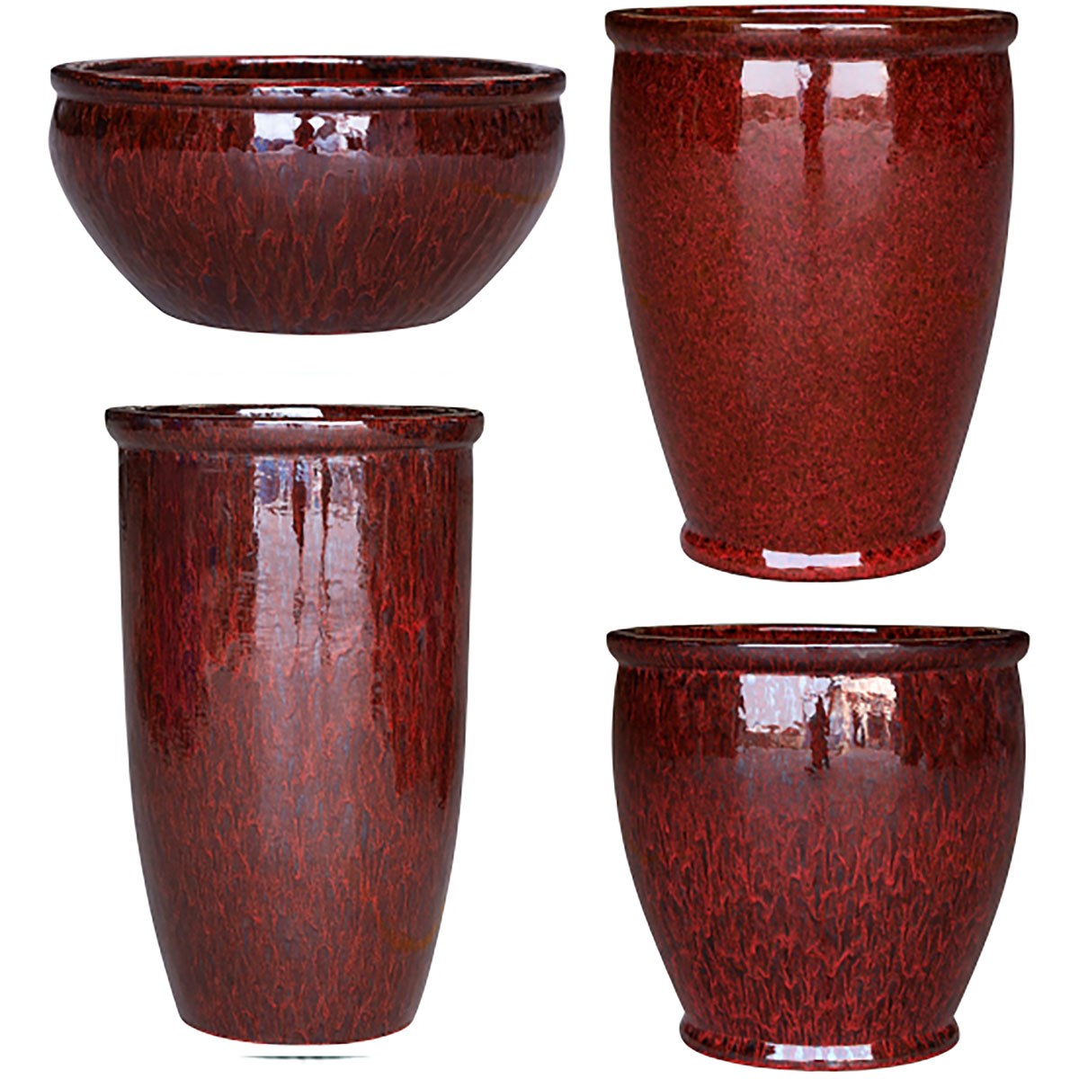 MCarr 26pc Glazed Mixed Planter Pallet Assortment Red Wine