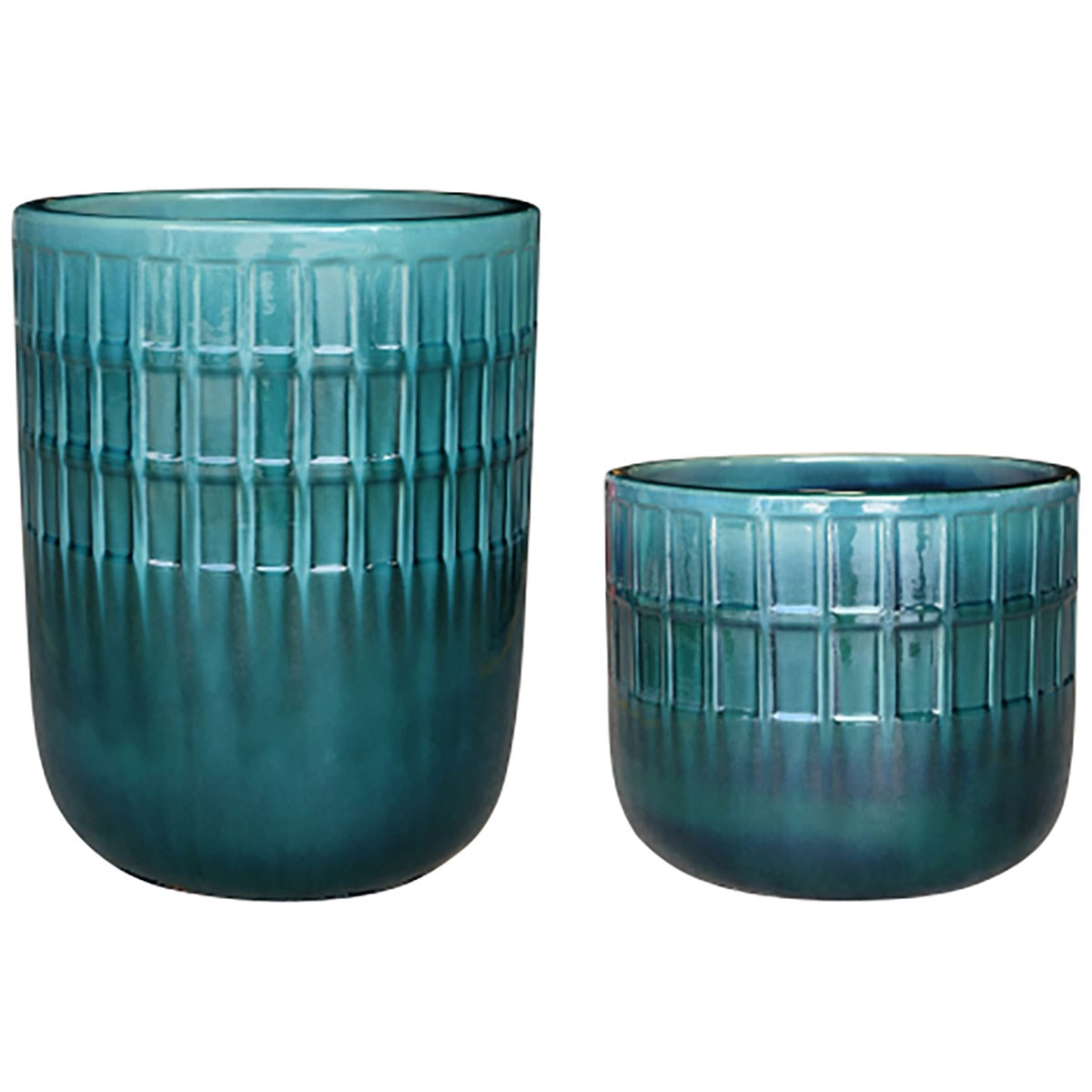 MCarr 28pc Tall & Short Round Pattern Planter Pallet Assortment Glass Green