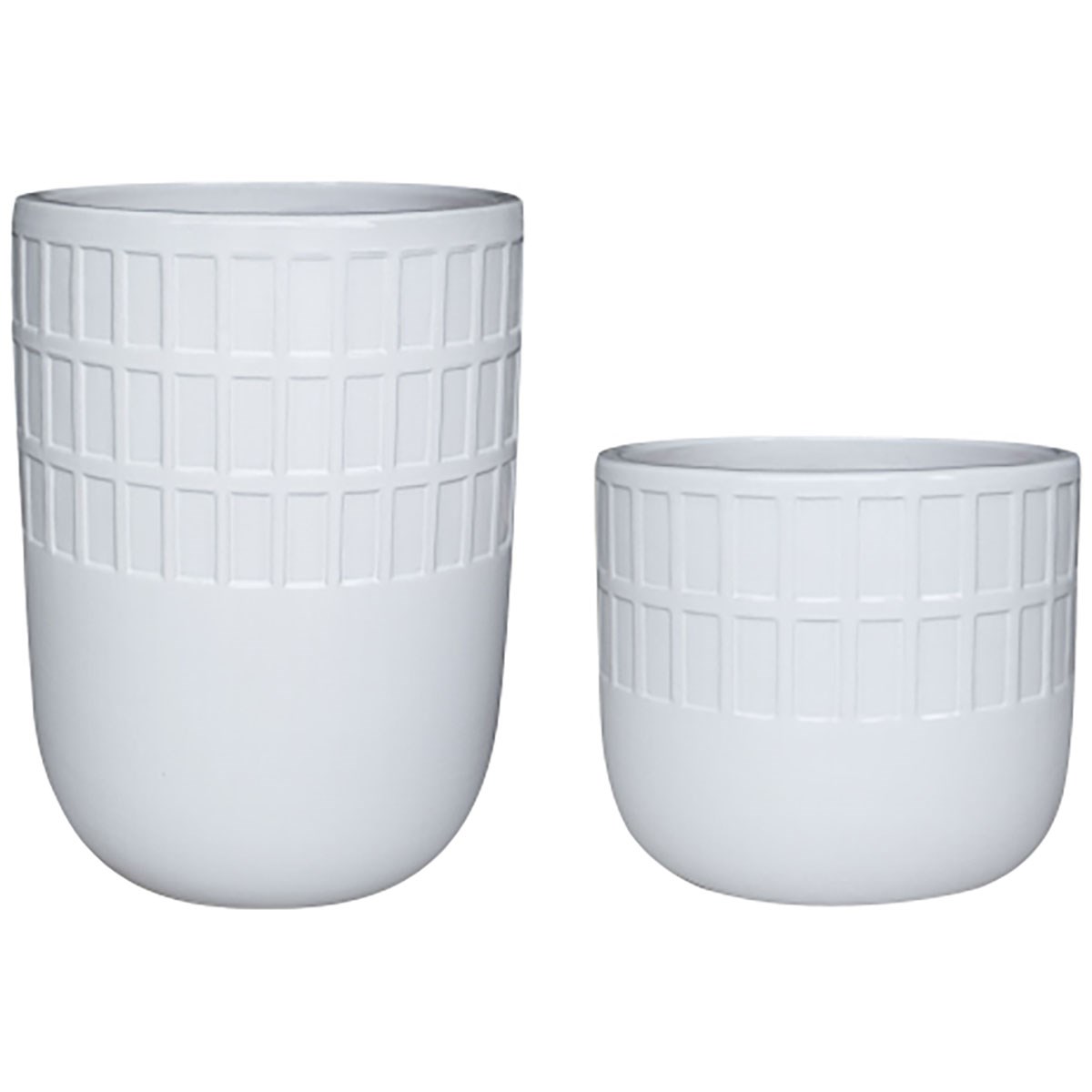MCarr 28pc Tall & Short Round Pattern Planter Pallet Assortment White