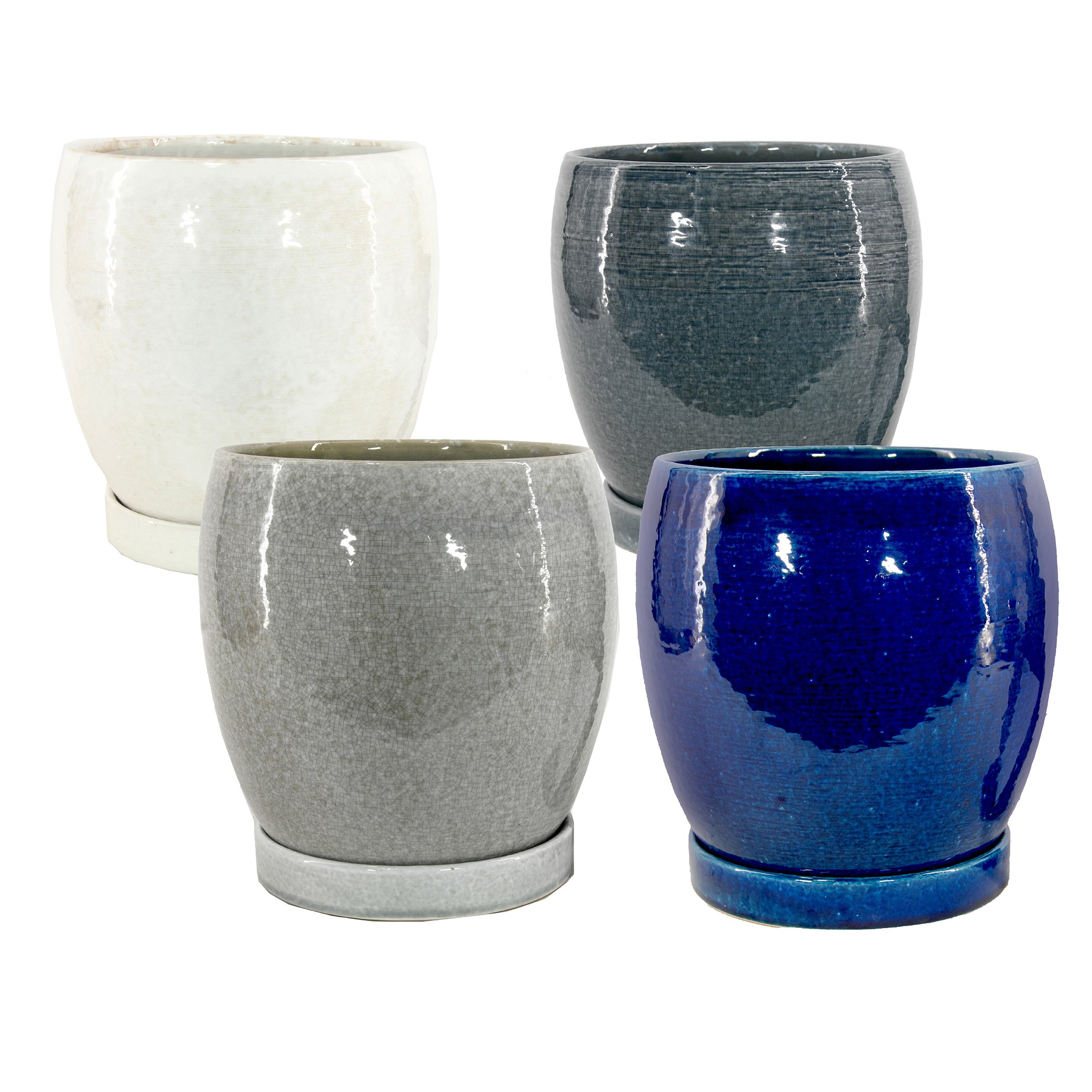 MCarr 4PC 8" Egg Pot w/ Saucers