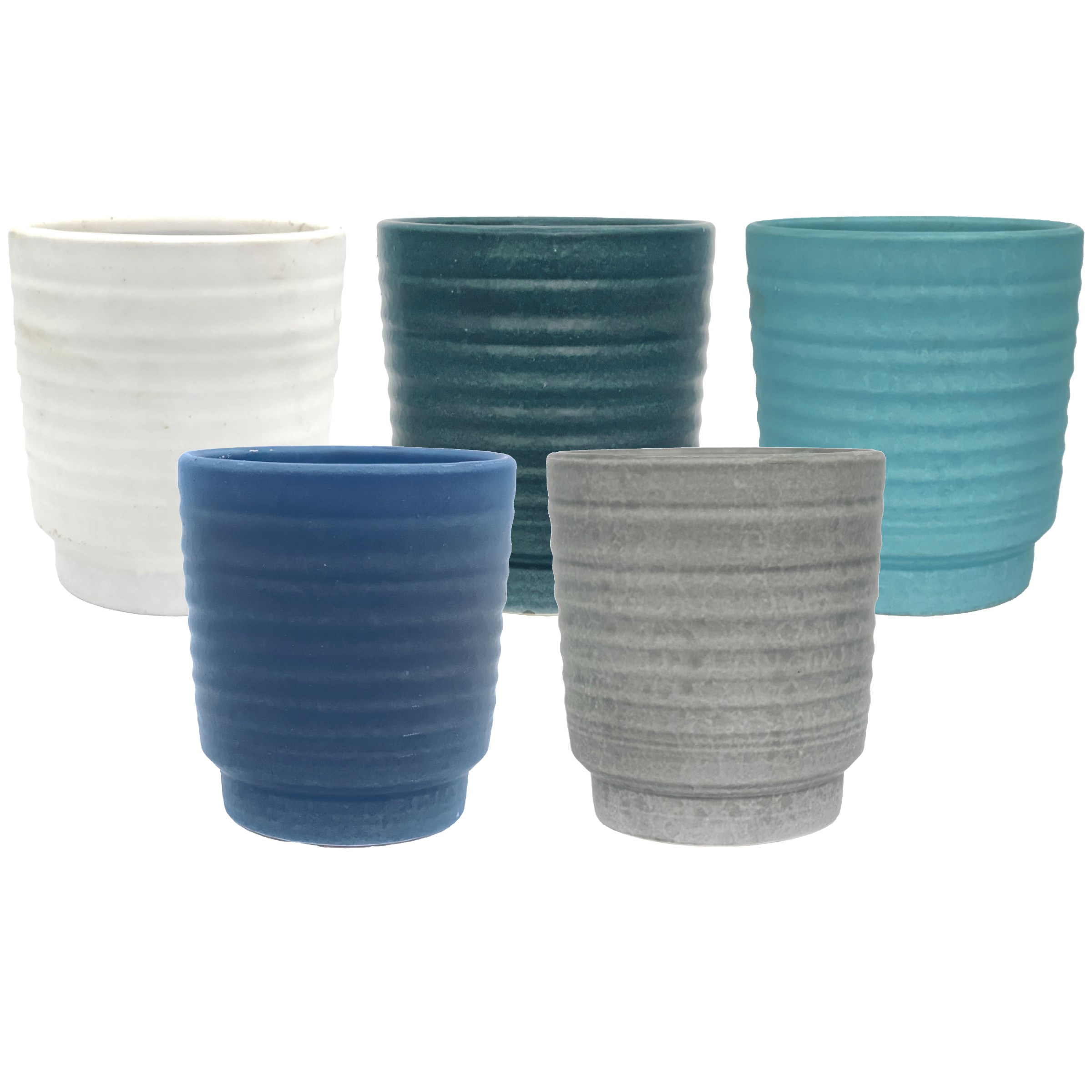 MCarr 16pc 5.1" Ribbed Planter Asst Colors