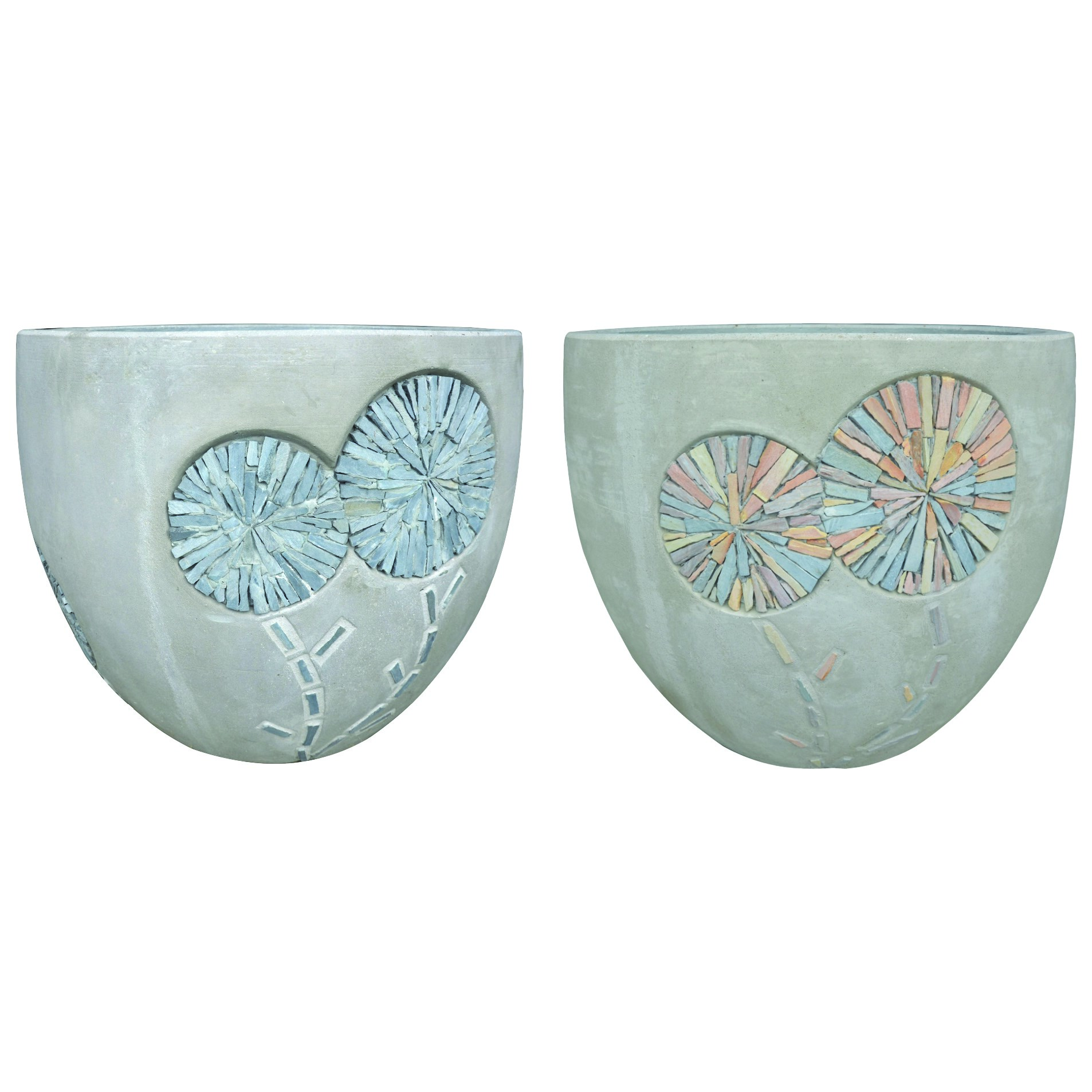 MCarr 24pc Light Cement Floral Mosaic Planter Pallet