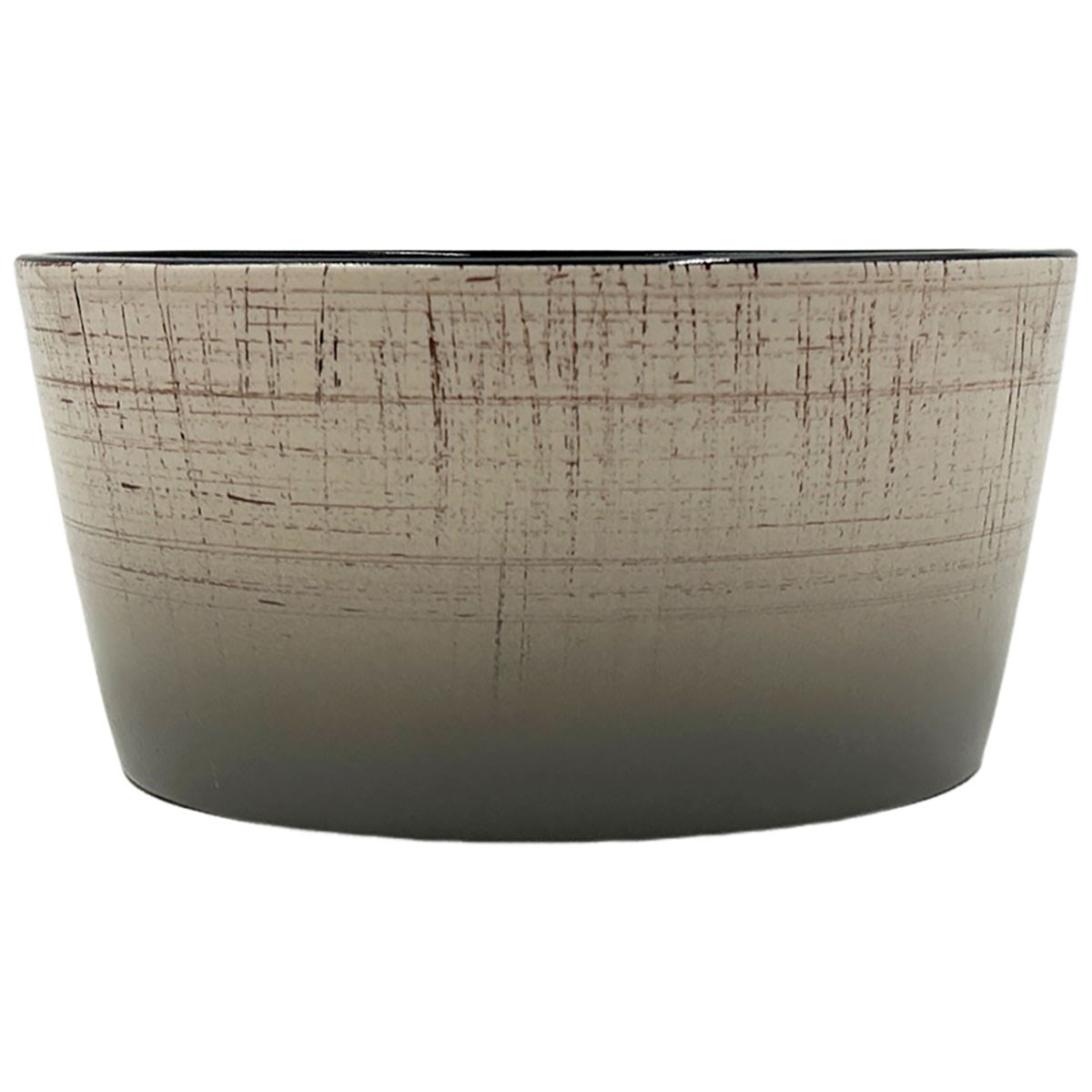 MCarr 6.4"x6.4"x3.1" Ceramic Pot with Glossy Glaze Finish Multi Brown — priced per each; minimum 12; multiples of 12
