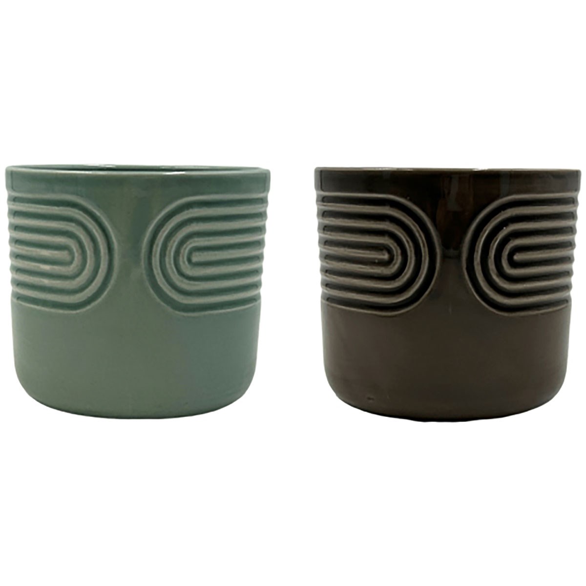 MCarr 36pc Mixed Ceramic Pots with Glossy Glaze Finish Brown/Green