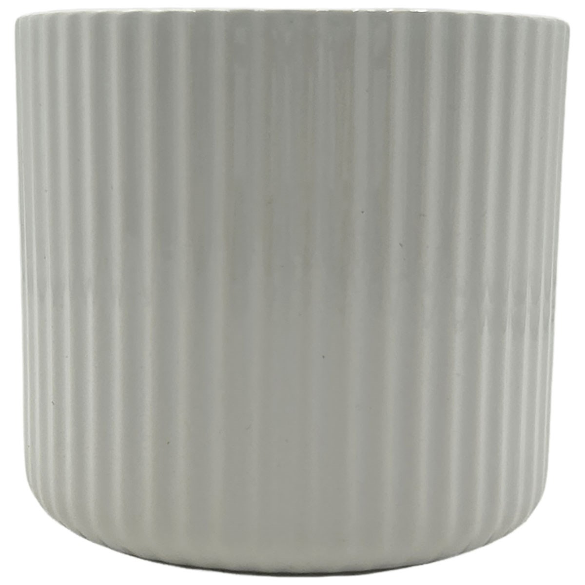 MCarr 5.24"x5.24"x4.96" Ceramic Pot with Glossy Glaze Finish White — priced per each; minimum 9; multiples of 9