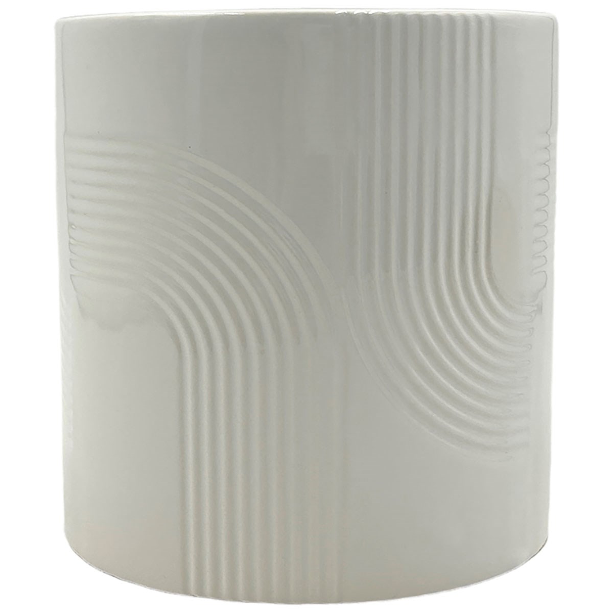 MCarr 6"x6"x6" Gloss Smooth Ceramic Pot White — priced per each; minimum 6; multiples of 6