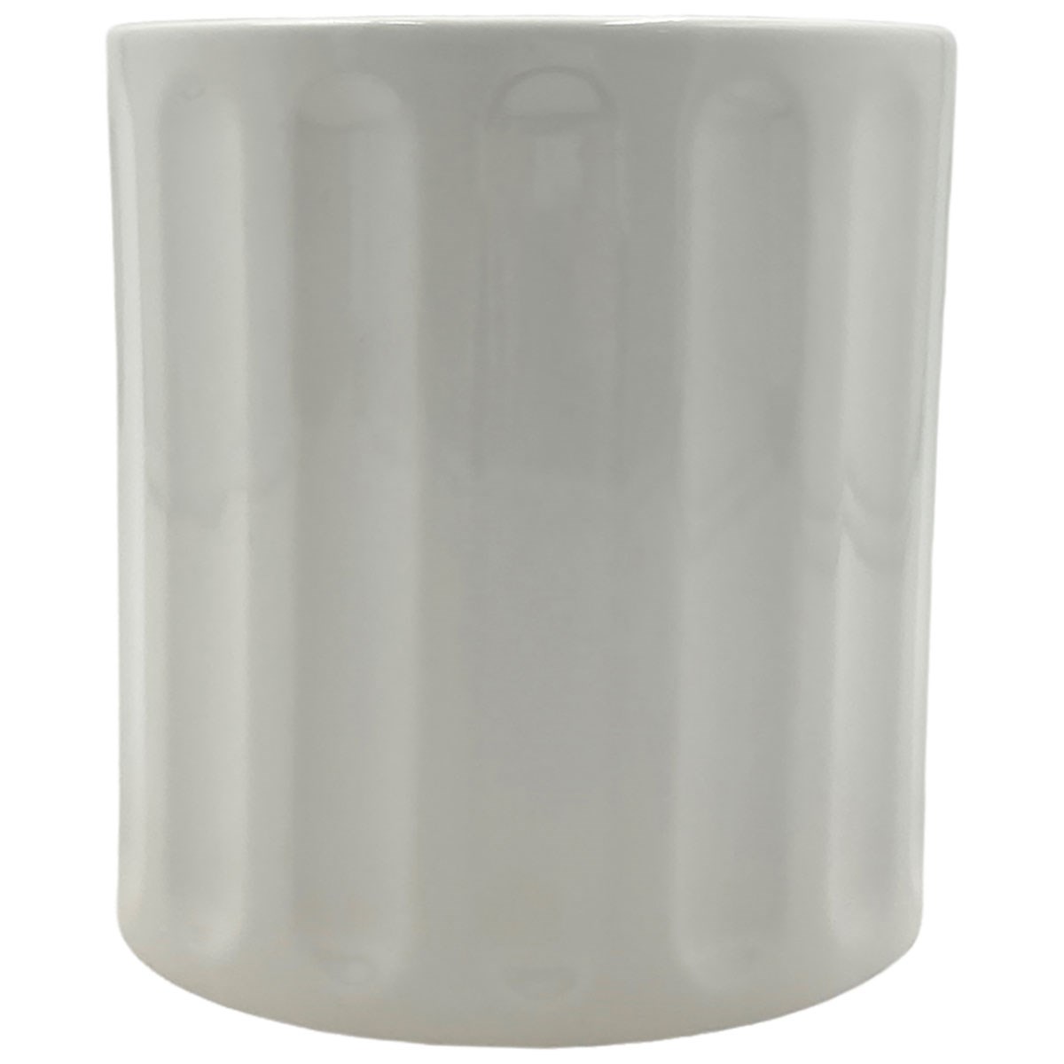 MCarr 6"x6"x6.14" Gloss Ribbed Ceramic Pot White — priced per each; minimum 6; multiples of 6