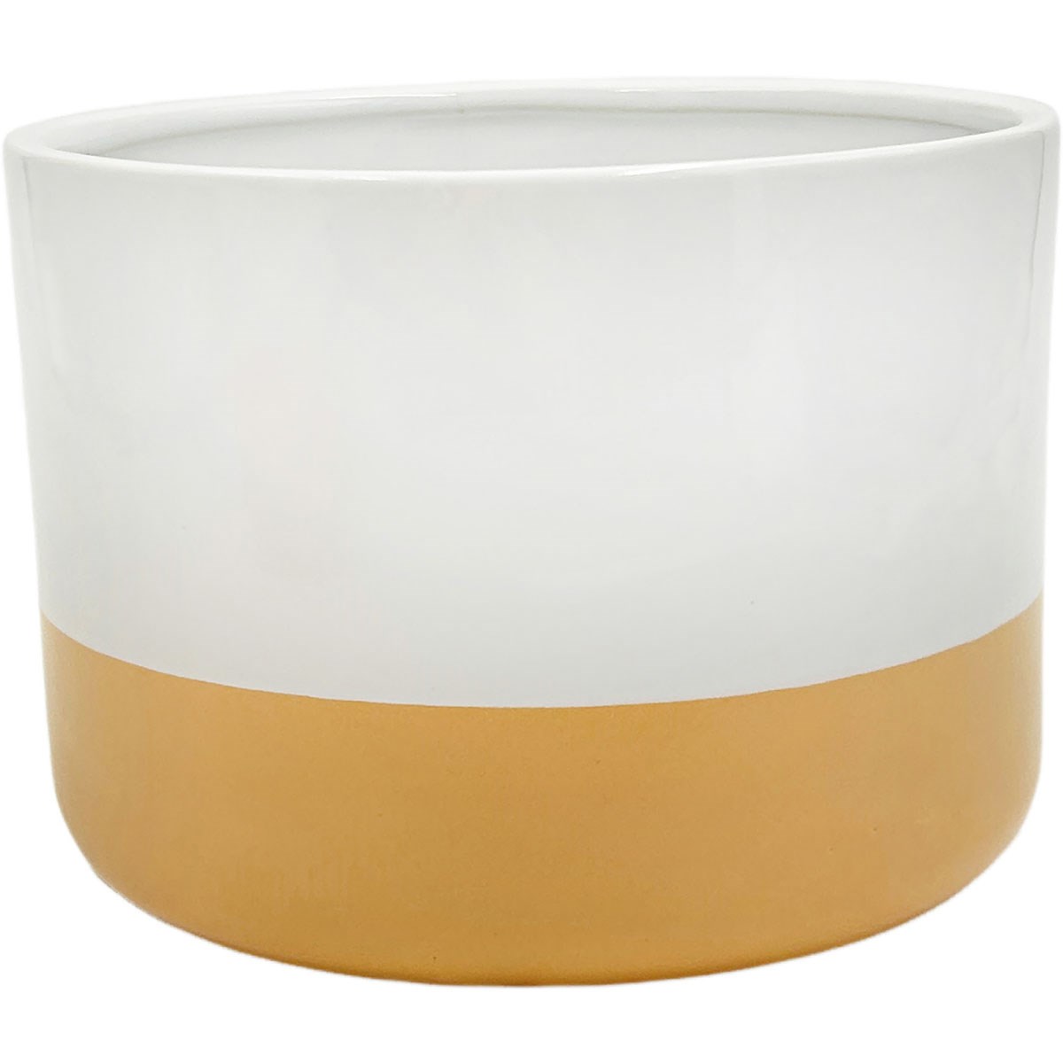 Mcarr 6.7"x6.7"x4.8" Ceramic Low Bowl Glossy Glaze White and Orange — priced per each; minimum 6; multiples of 6