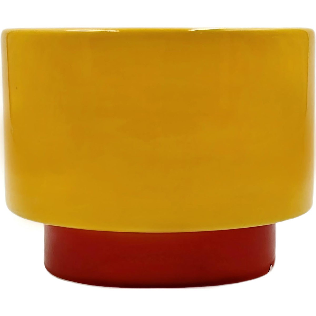 Mcarr 4.7"x4.7"x3.6" Ceramic Pot Glossy Glaze Orange with Rust Base — priced per each; minimum 6; multiples of 6