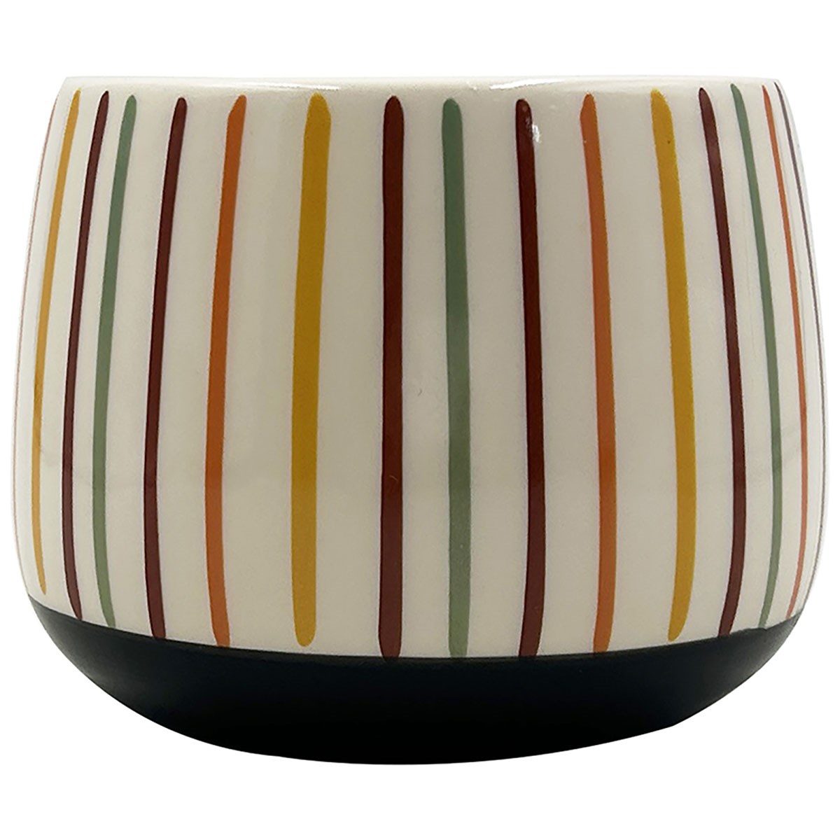 MCarr 5.3"x5.3"x4" Ceramic Pot Matte Multi Color Stripes — priced per each; minimum 9; multiples of 9