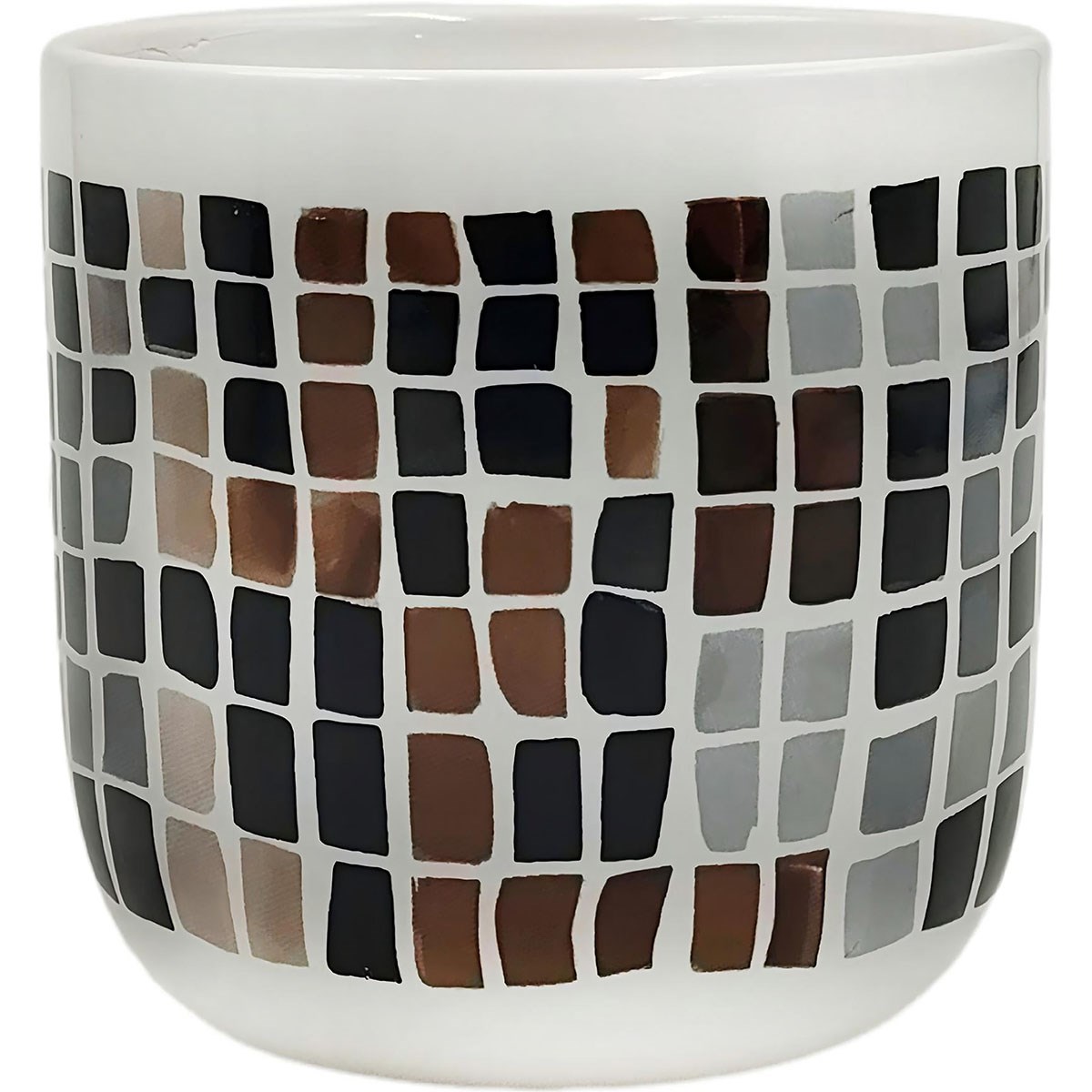 Mcarr 3.9"x3.9"x3.7 Ceramic Pot Glossy Glaze Multi Color Tile Look — priced per each; minimum 5; multiples of 5