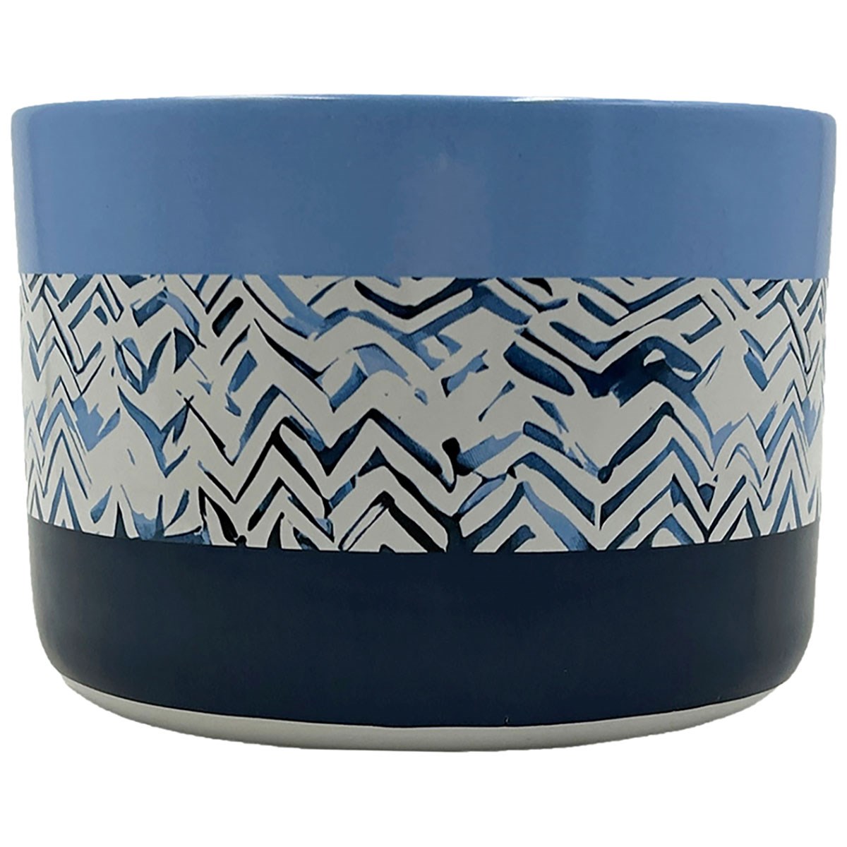 MCarr 6.5"x6.5"x4.6" Ceramic Pot with Glossy Glaze Finish Blue Colors — priced per each; minimum 6; multiples of 6