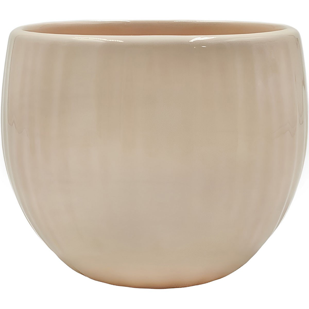 Mcarr 4.8"x4.8"x3.9" Ceramic Pot Glossy Glaze Beige — priced per each; minimum 4; multiples of 4