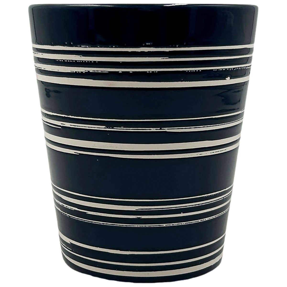 MCarr 4.84"x4.84"x5.63" Ceramic Pot with Glossy Glaze Finish Blue — priced per each; minimum 12; multiples of 12